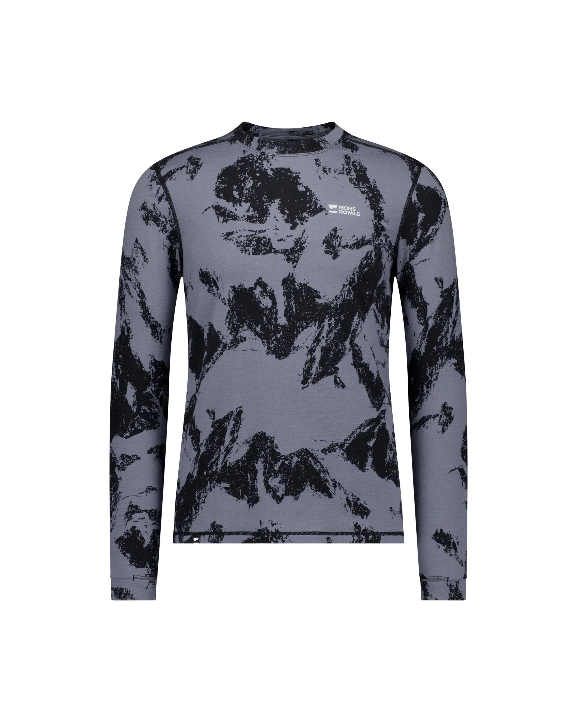 Cascade Merino Base Layer Long Sleeve - Mtn Pixel Grey | Men's Long Sleeve Top - Image 4
