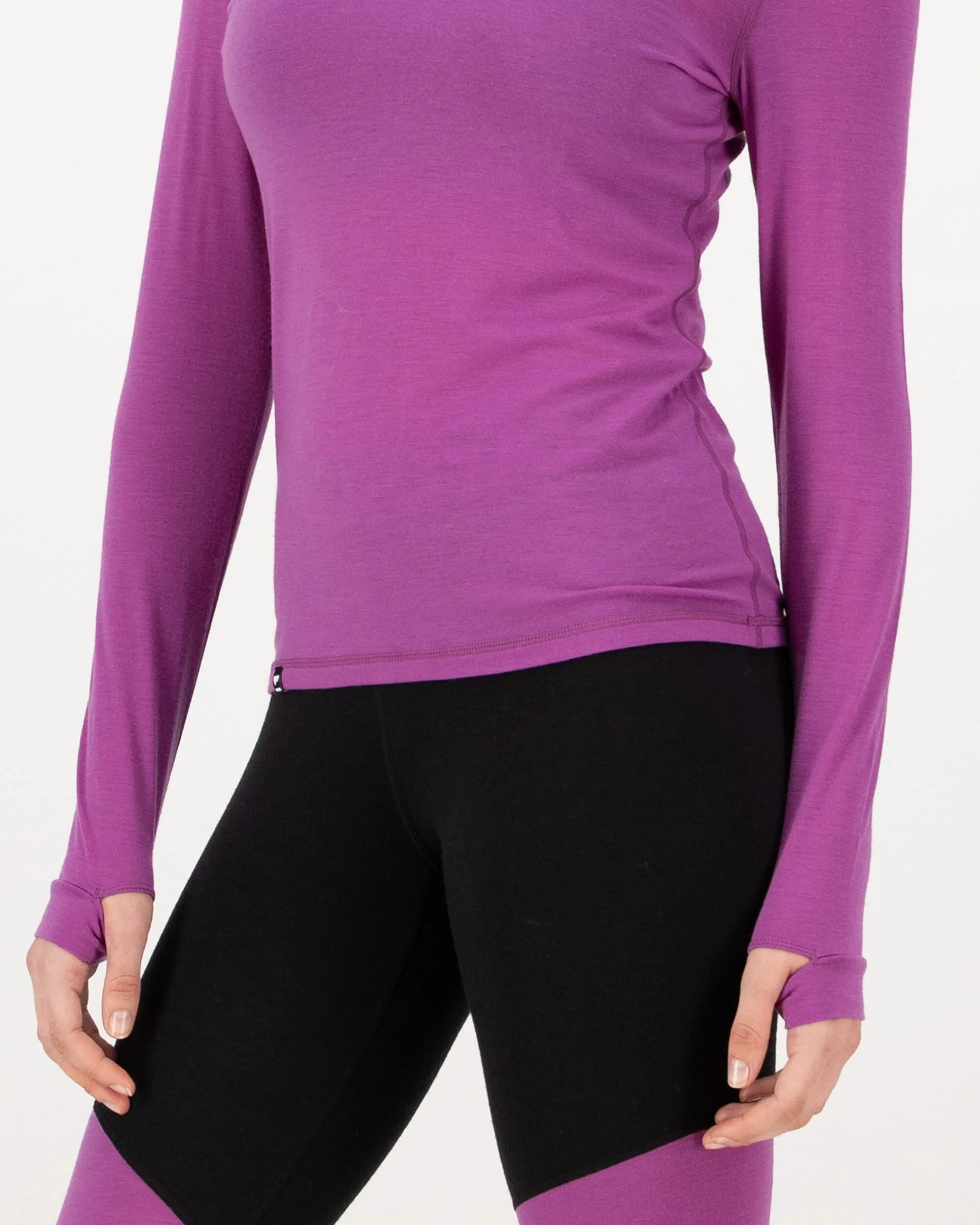 Cascade Merino Base Layer Long Sleeve - Purple Bolt | Women's Long Sleeve Top - Image 3