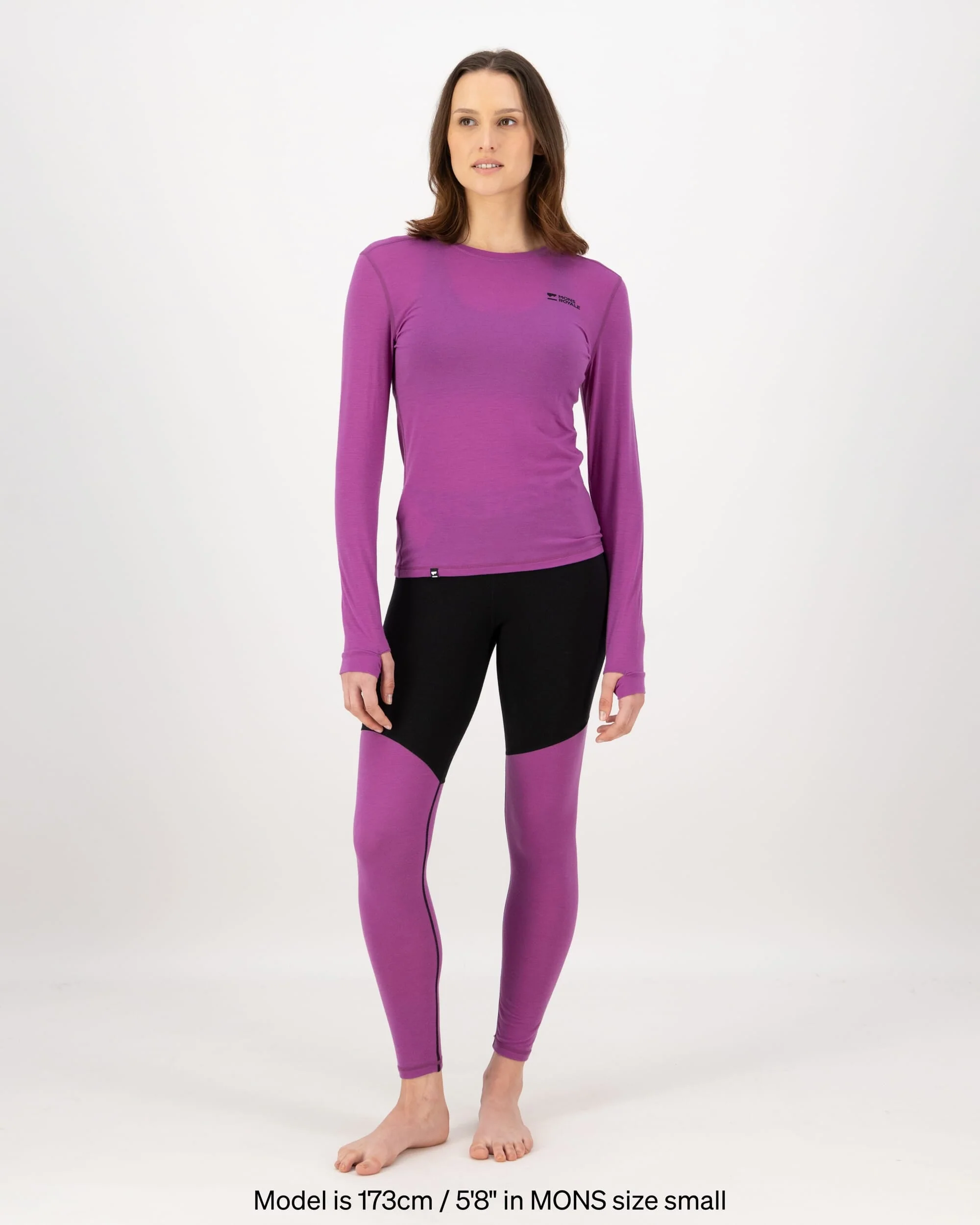 Cascade Merino Base Layer Long Sleeve - Purple Bolt | Women's Long Sleeve Top - Image 4