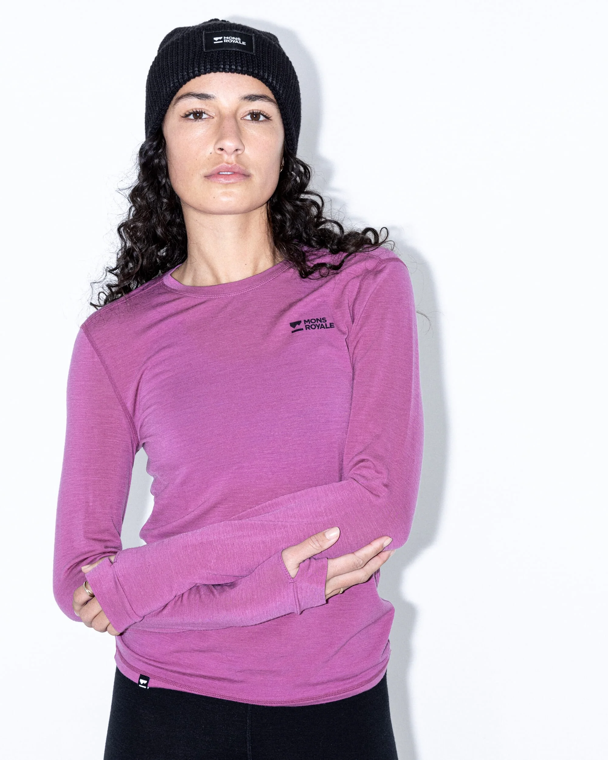 Cascade Merino Base Layer Long Sleeve - Purple Bolt | Women's Long Sleeve Top - Image 6