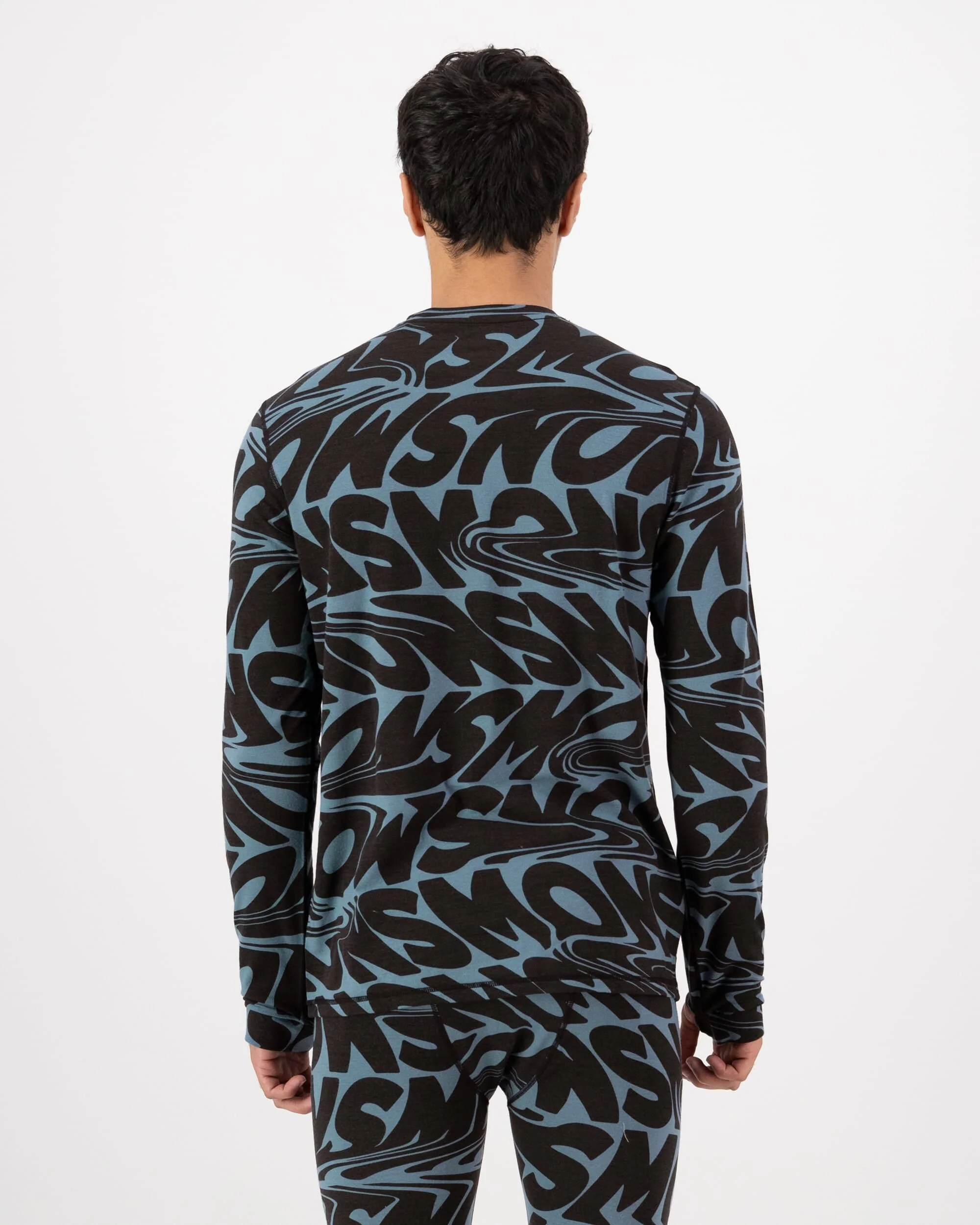 Cascade Merino Base Layer Long Sleeve - Signal Lost Goblin Blue | Men's Long Sleeve Top - Image 2