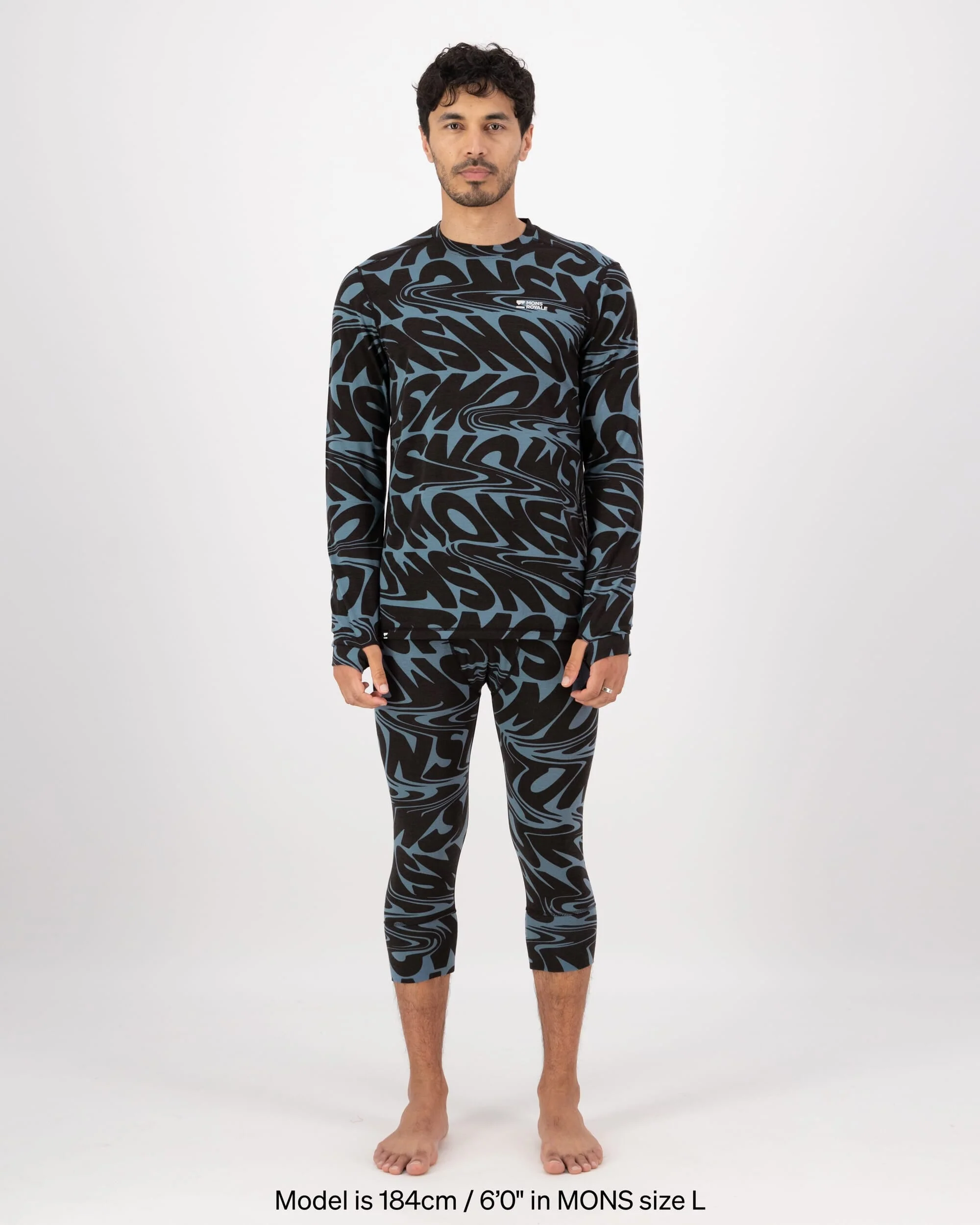 Cascade Merino Base Layer Long Sleeve - Signal Lost Goblin Blue | Men's Long Sleeve Top - Image 3