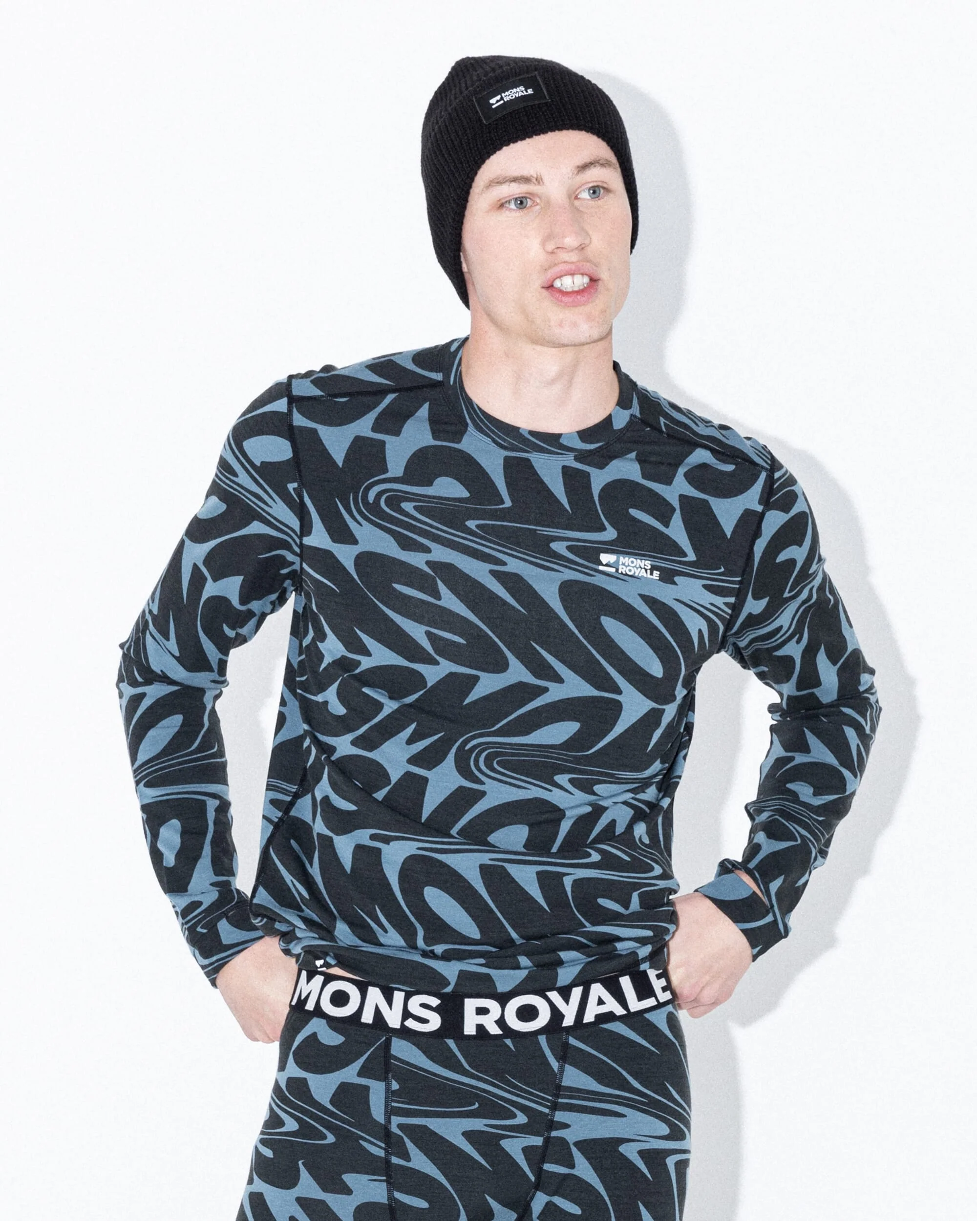 Cascade Merino Base Layer Long Sleeve - Signal Lost Goblin Blue | Men's Long Sleeve Top - Image 6
