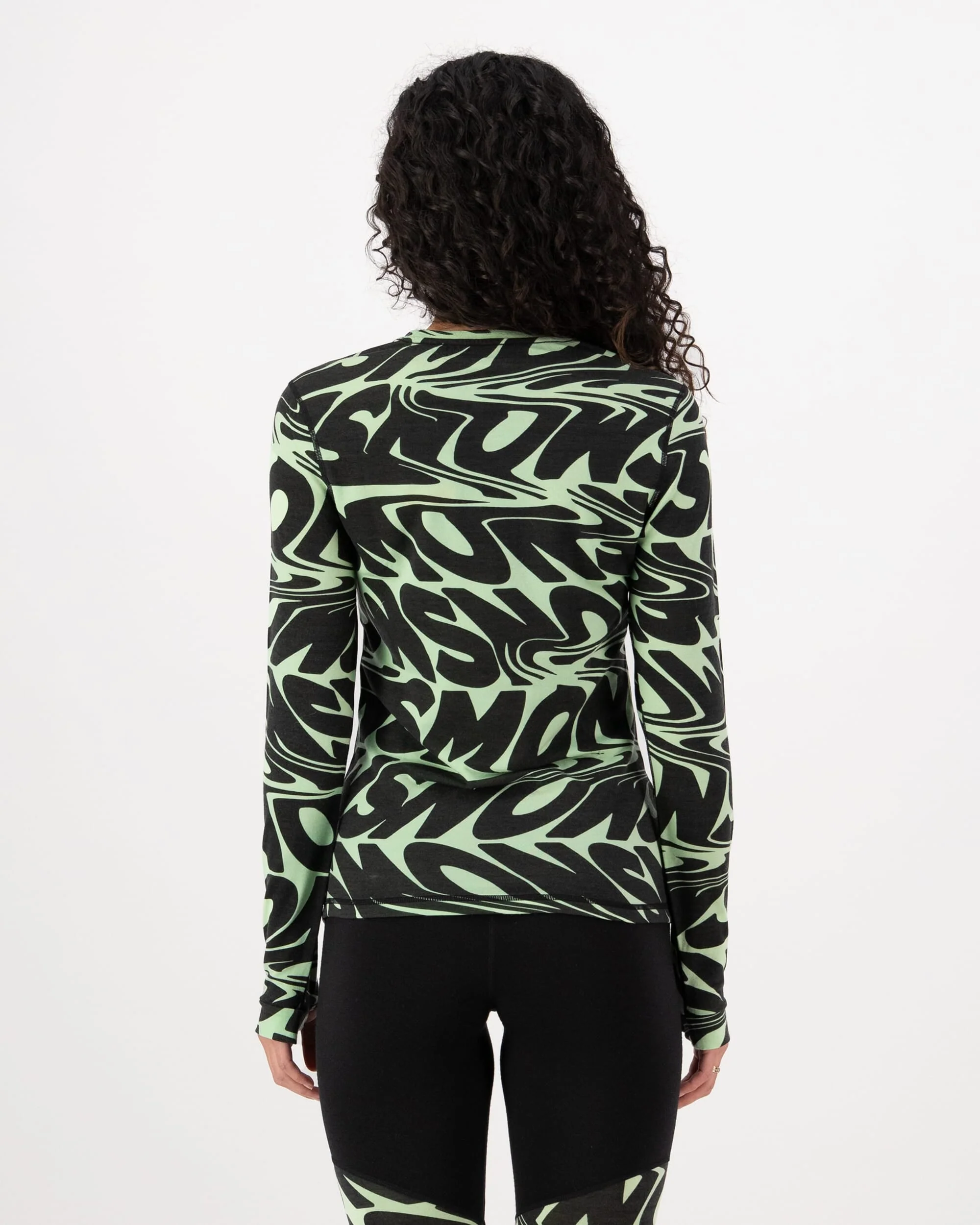 Cascade Merino Base Layer Long Sleeve - Signal Lost Matcha | Women's Long Sleeve Top - Image 2