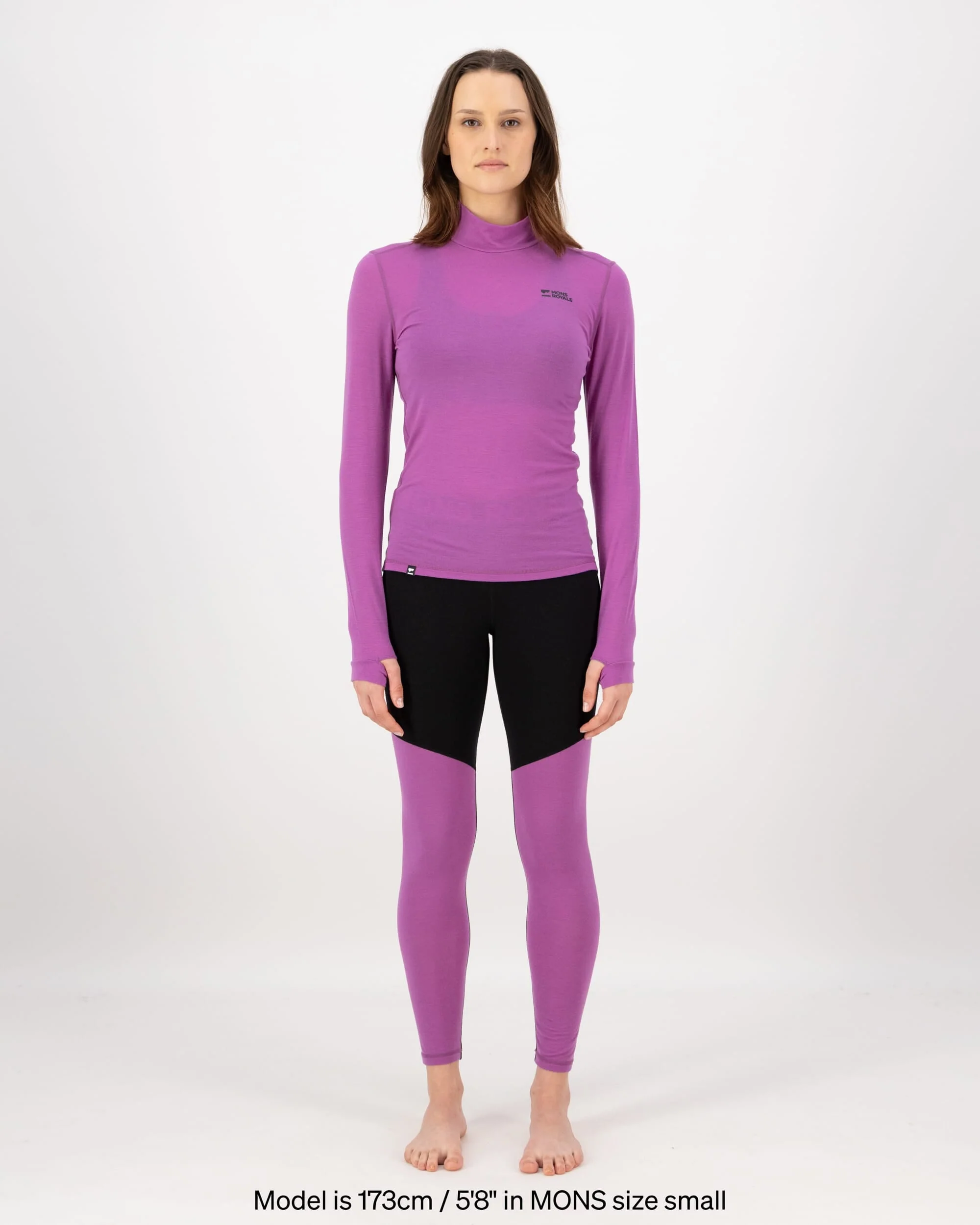 Cascade Merino Base Layer Mock Neck Long Sleeve - Purple Bolt | Women's Long Sleeve Top - Image 6