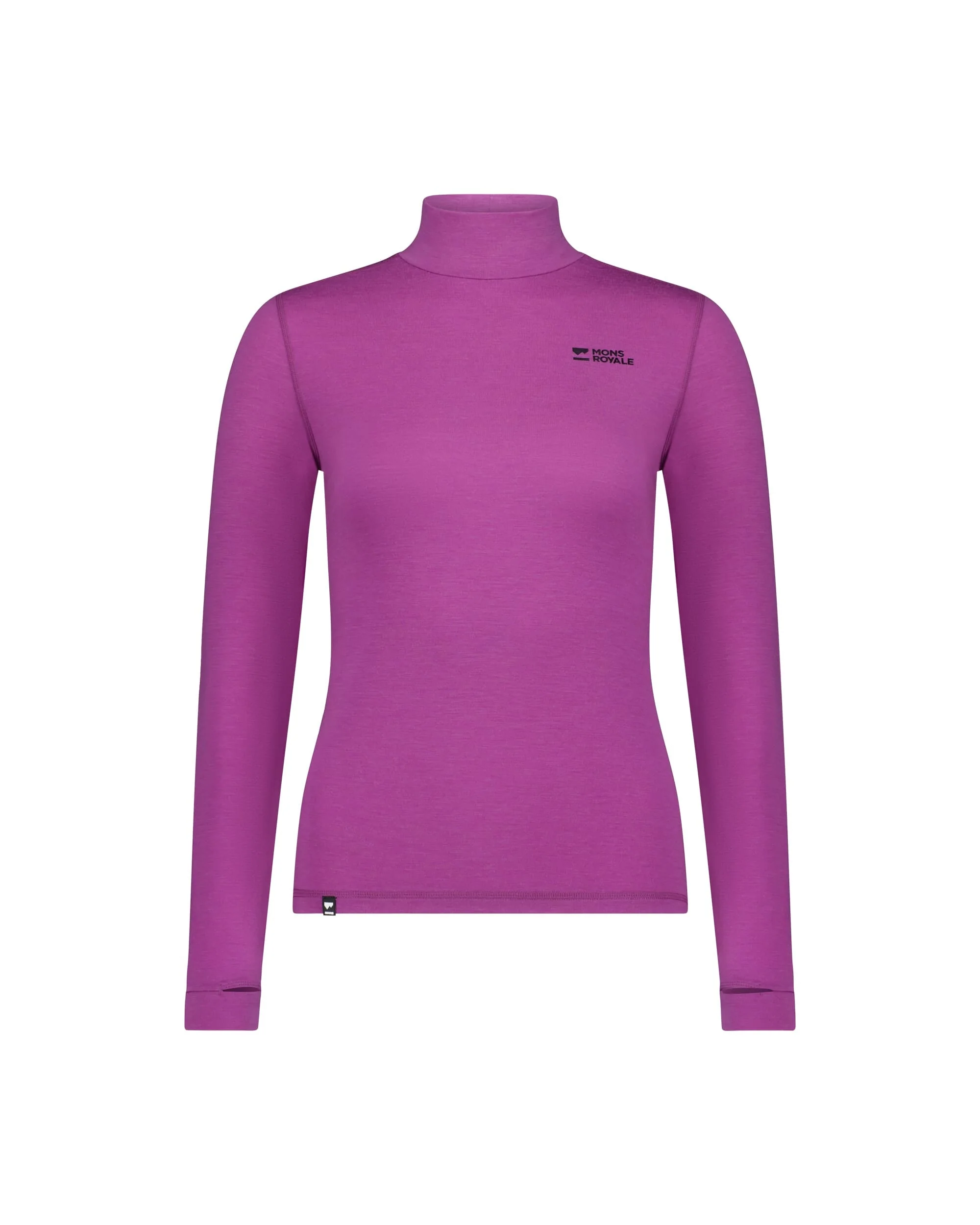 Cascade Merino Base Layer Mock Neck Long Sleeve - Purple Bolt | Women's Long Sleeve Top - Image 7