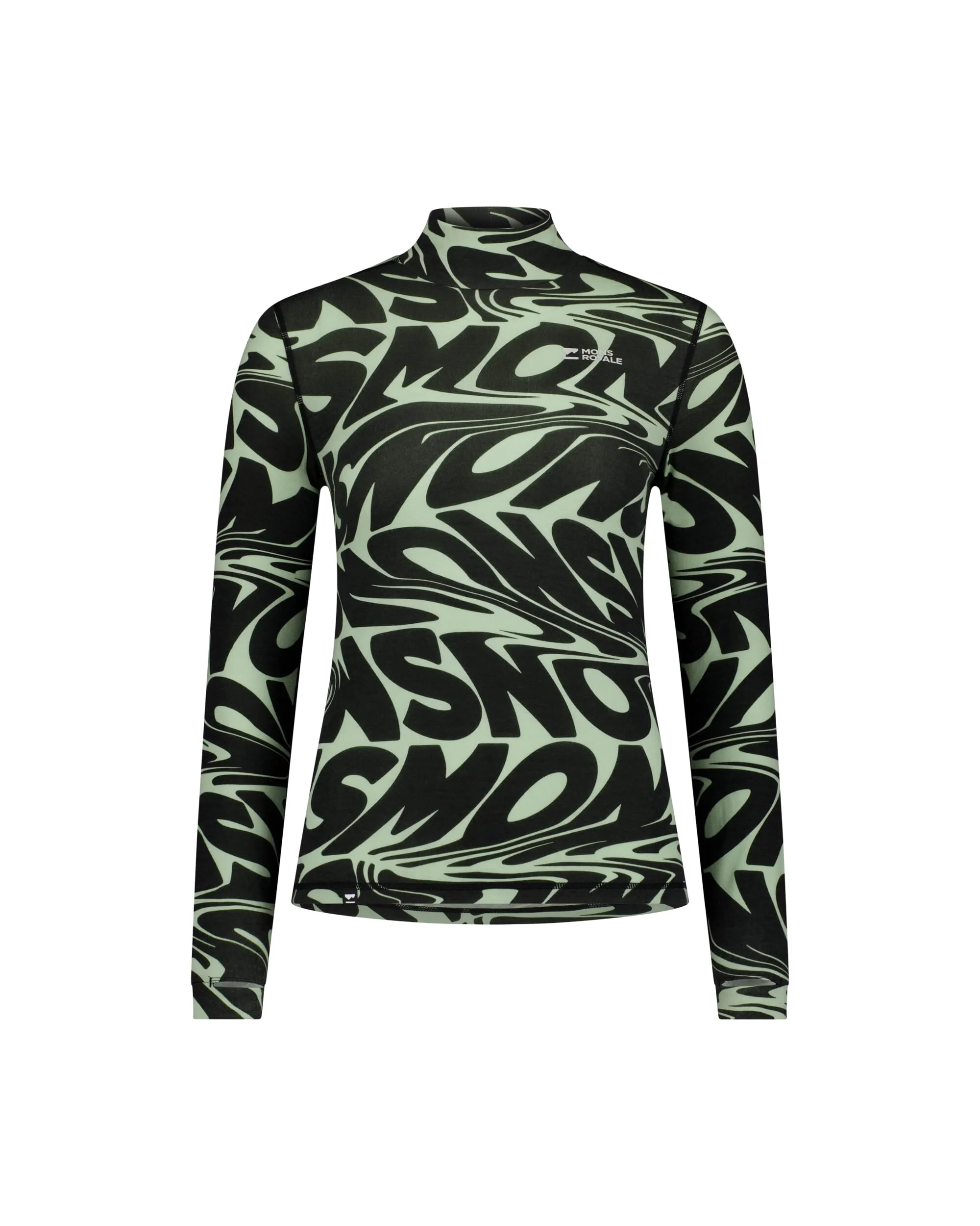 Cascade Merino Base Layer Mock Neck Long Sleeve - Signal Lost Matcha | Women's Long Sleeve Top - Image 3