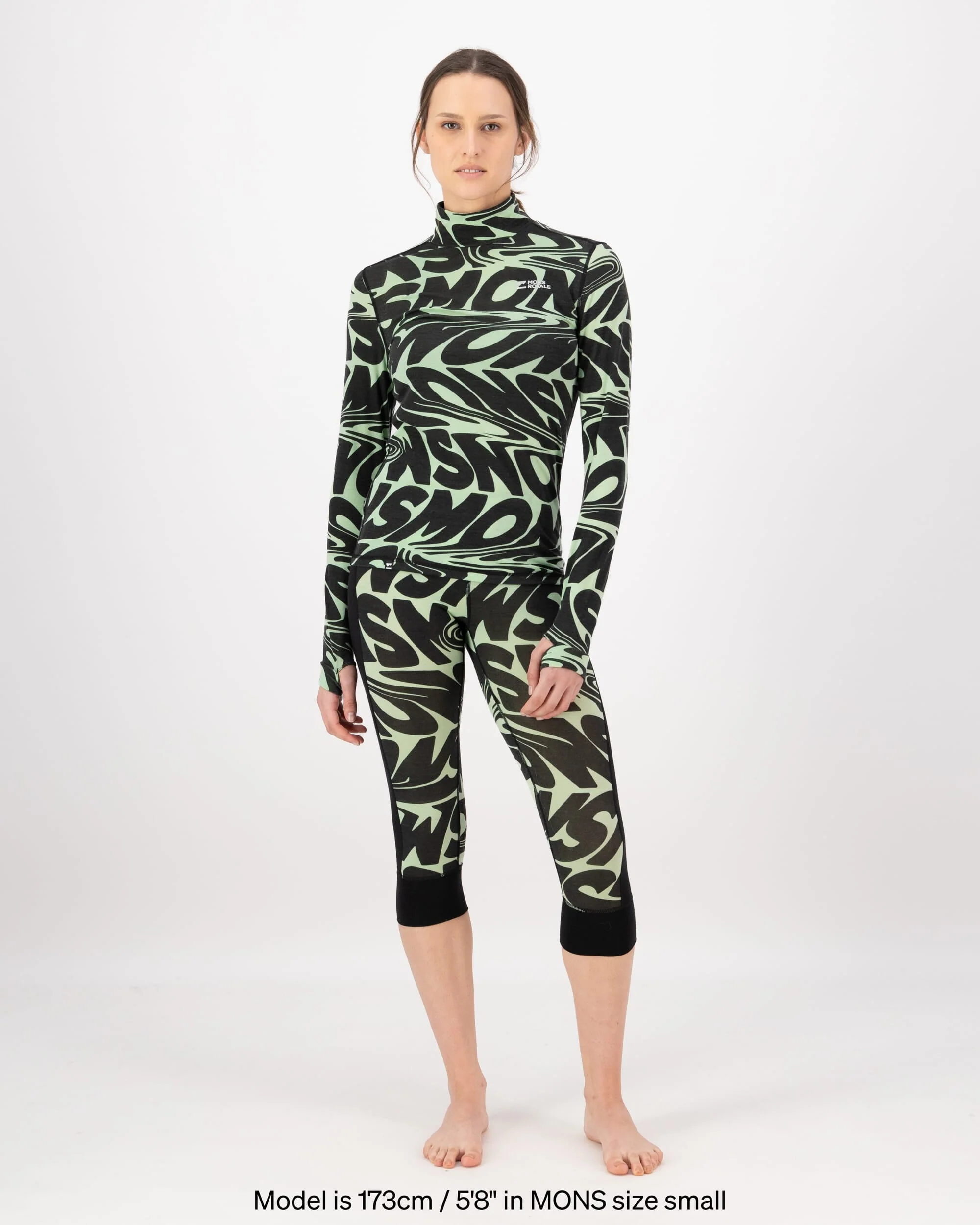 Cascade Merino Base Layer Mock Neck Long Sleeve - Signal Lost Matcha | Women's Long Sleeve Top - Image 4