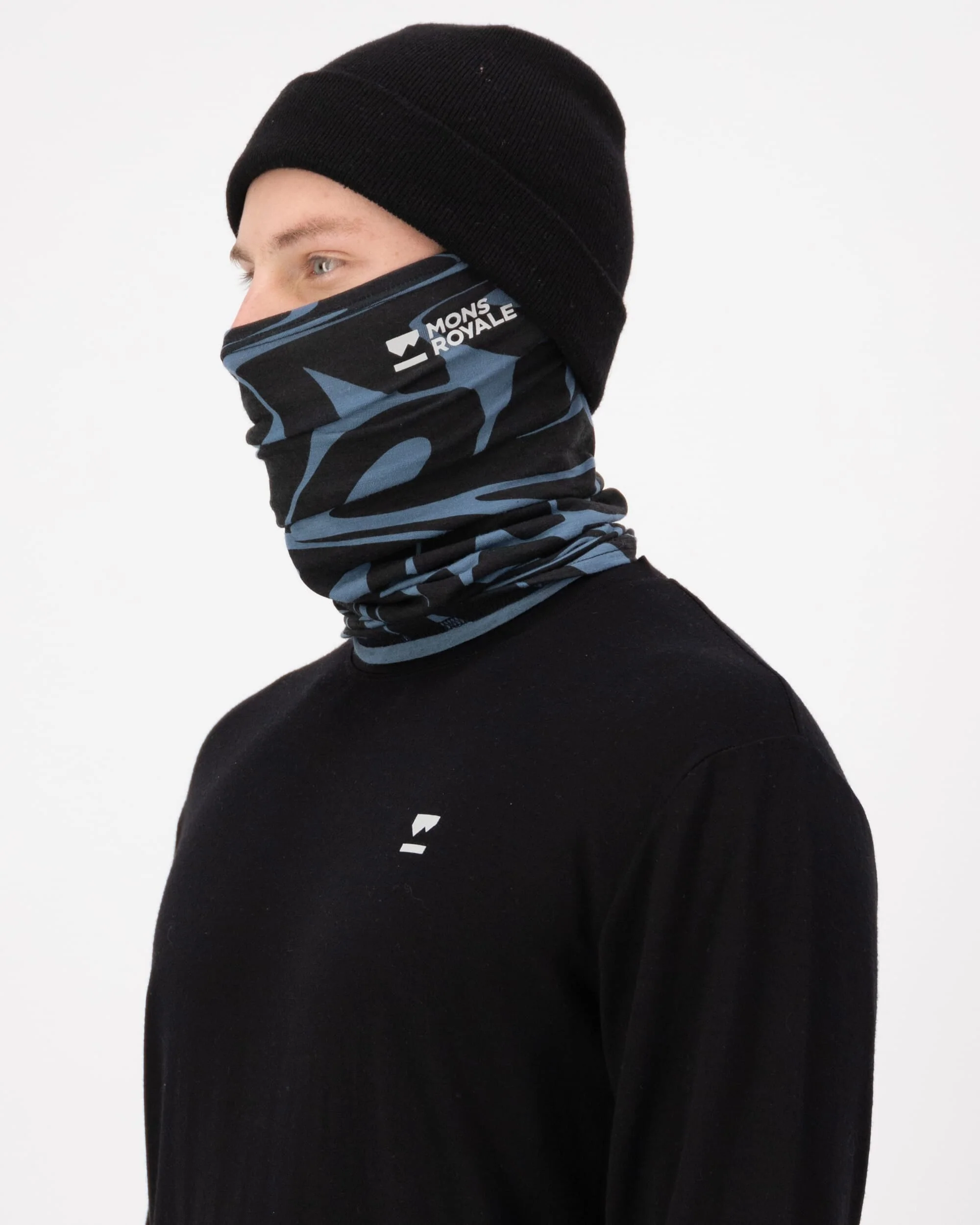 Daily Dose Merino Neckwarmer - Signal Lost Goblin Blue | Unisex Neckwarmer - Image 3