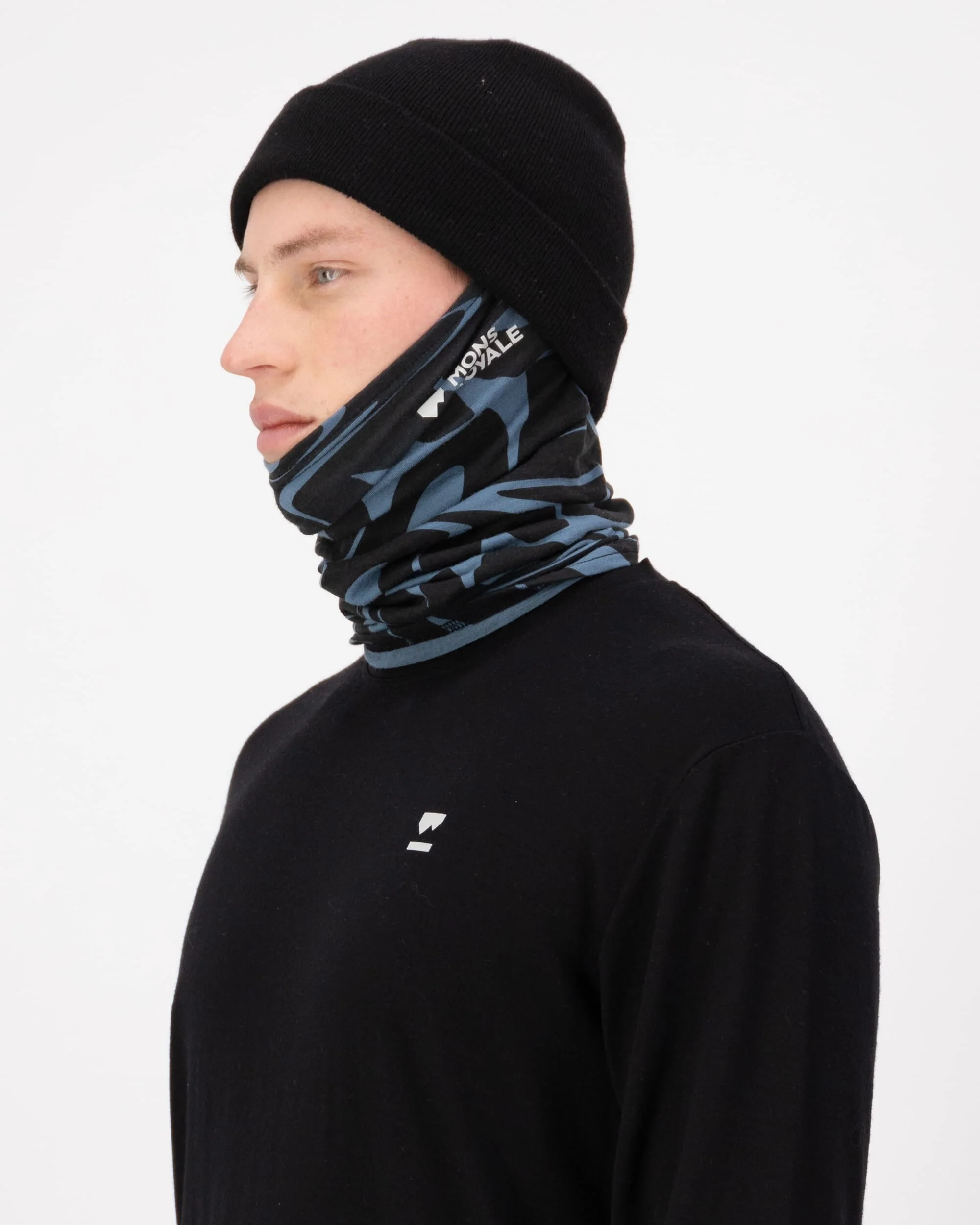 Daily Dose Merino Neckwarmer - Signal Lost Goblin Blue | Unisex Neckwarmer - Image 4