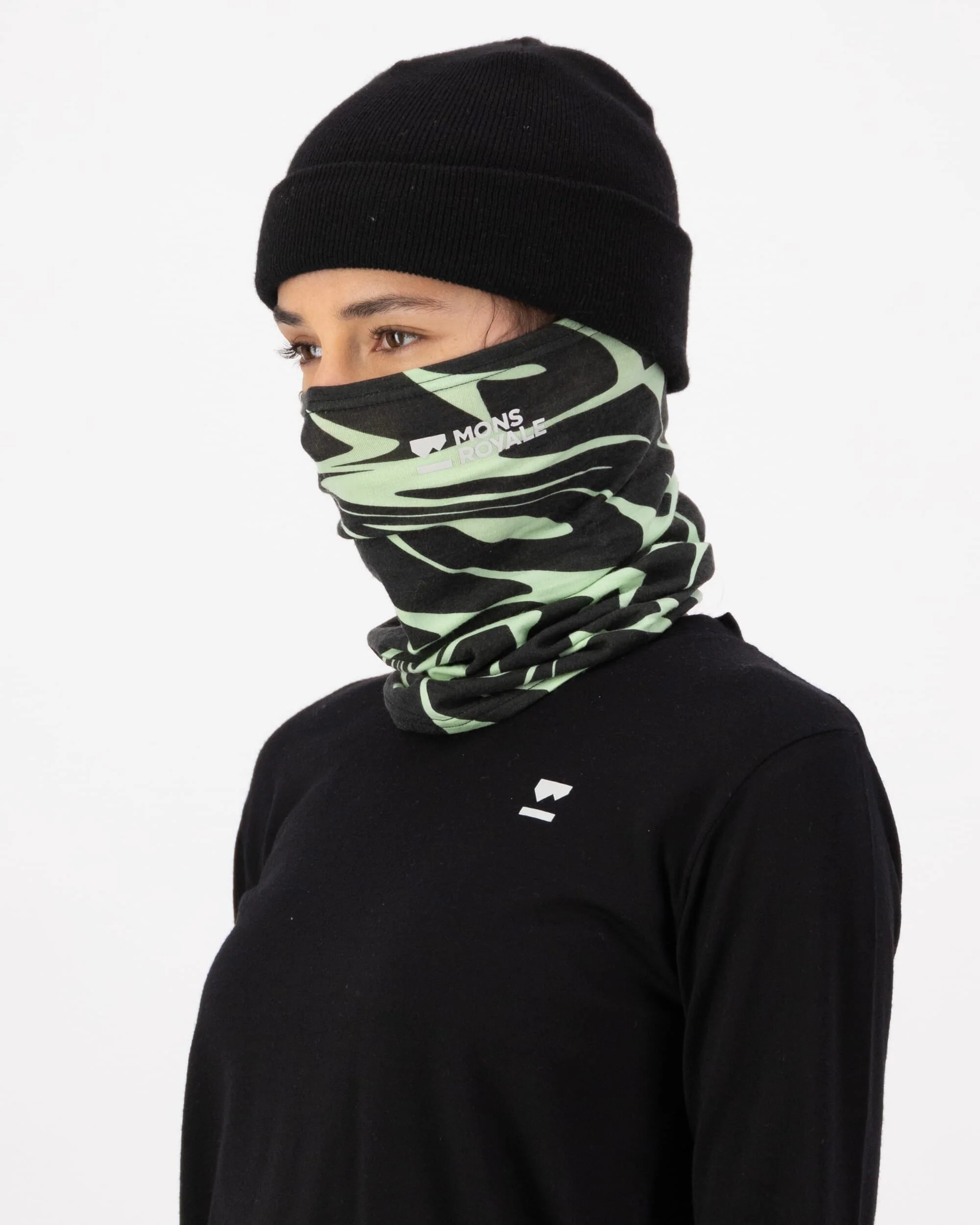 Daily Dose Merino Neckwarmer - Signal Lost Matcha | Unisex Neckwarmer - Image 3