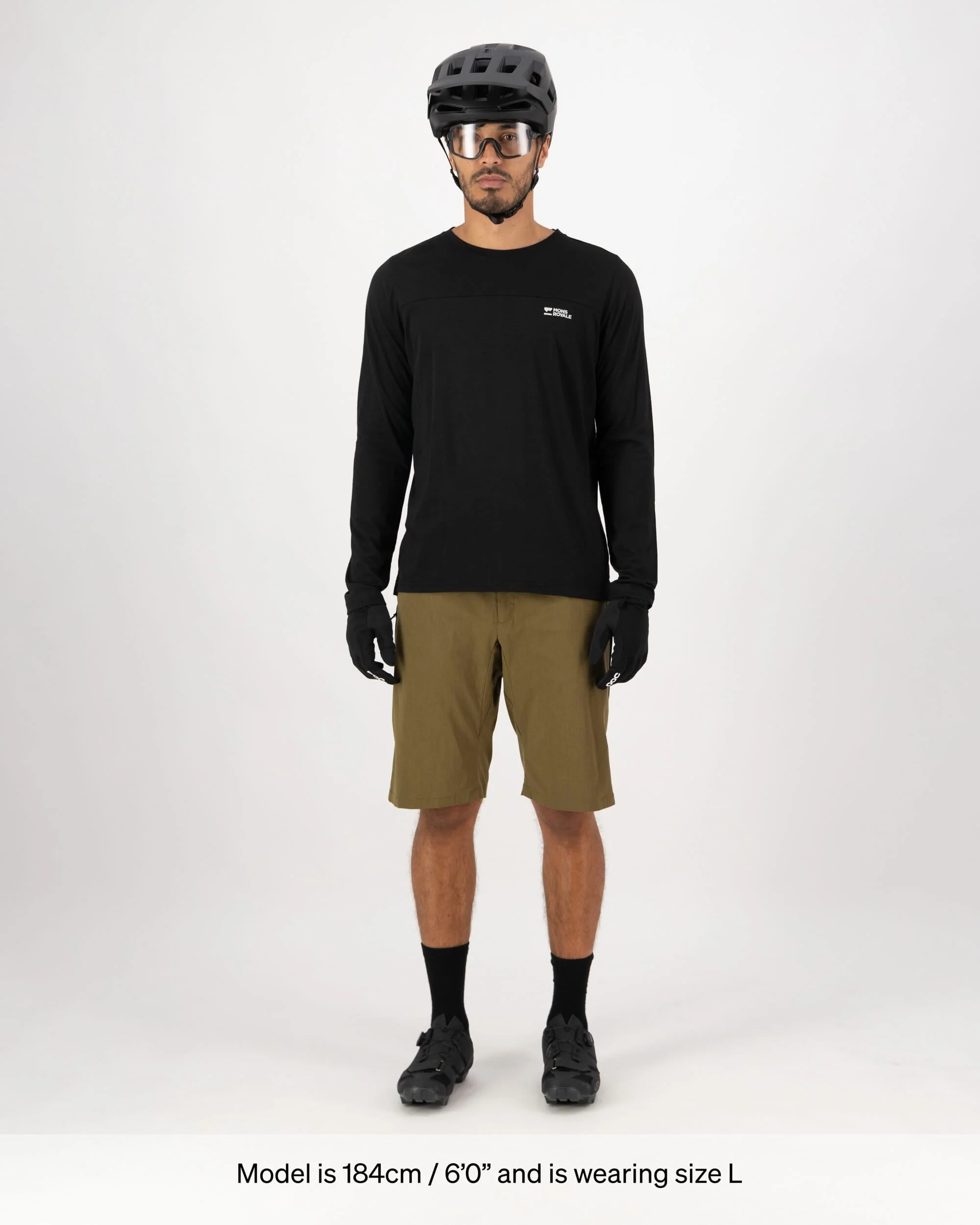 Diversion Merino Bike Jersey Long Sleeve - Black | Men's Bike Jersey - Image 3