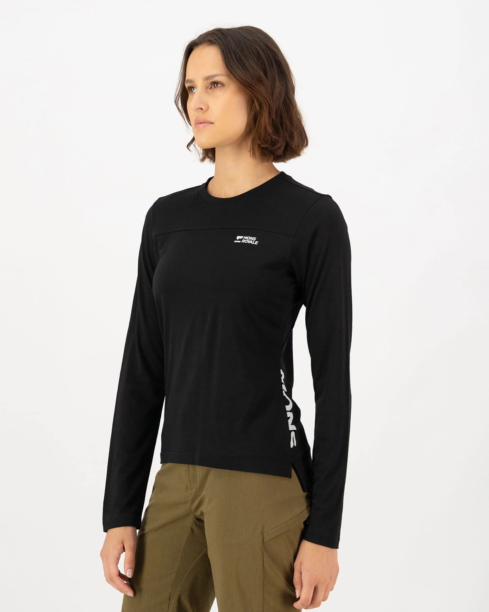 Diversion Merino Bike Jersey Long Sleeve - Black | Women's Bike Jersey - Image 3