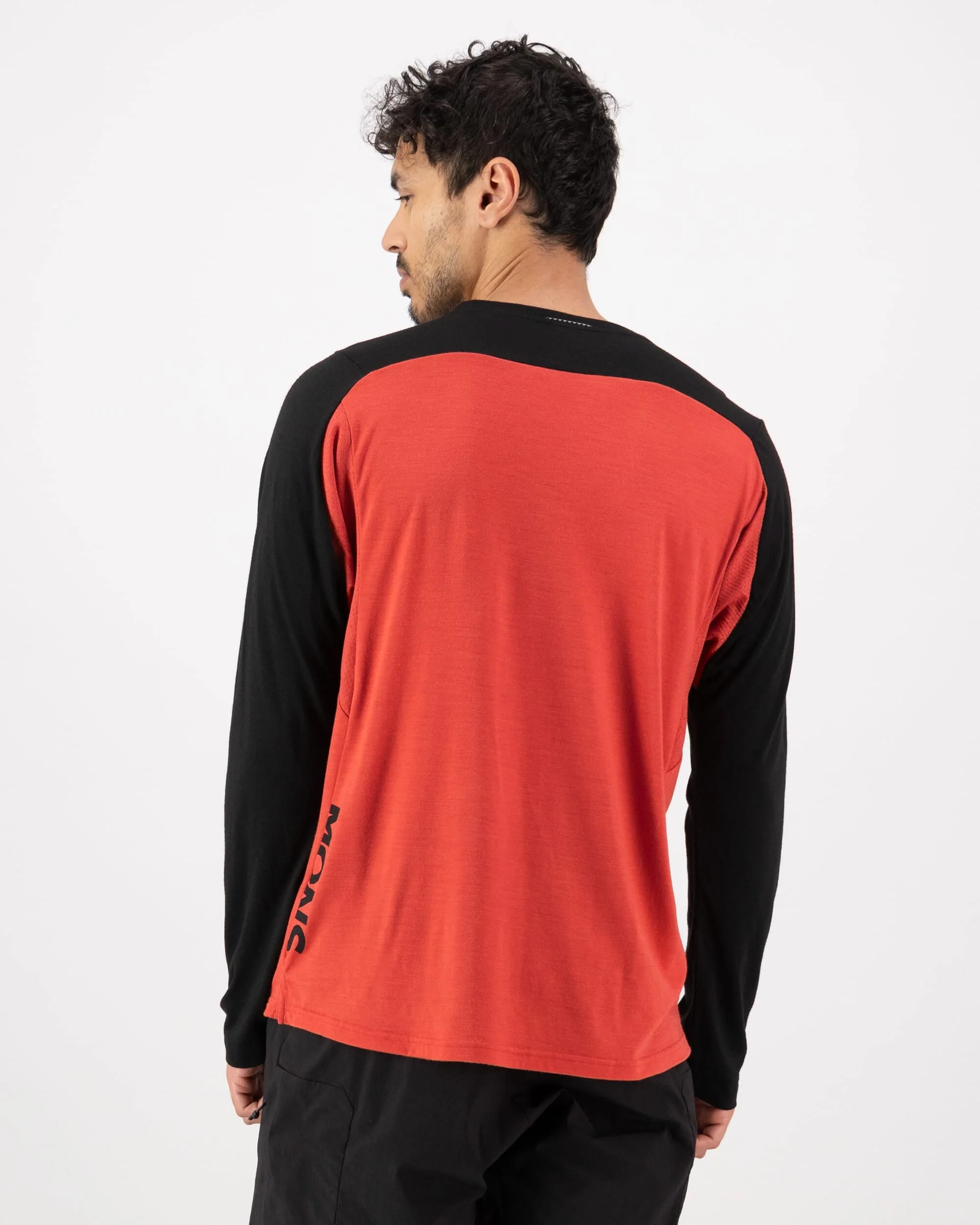 Diversion Merino Bike Jersey Long Sleeve - Cranberry / Black | Men's Bike Jersey - Image 2