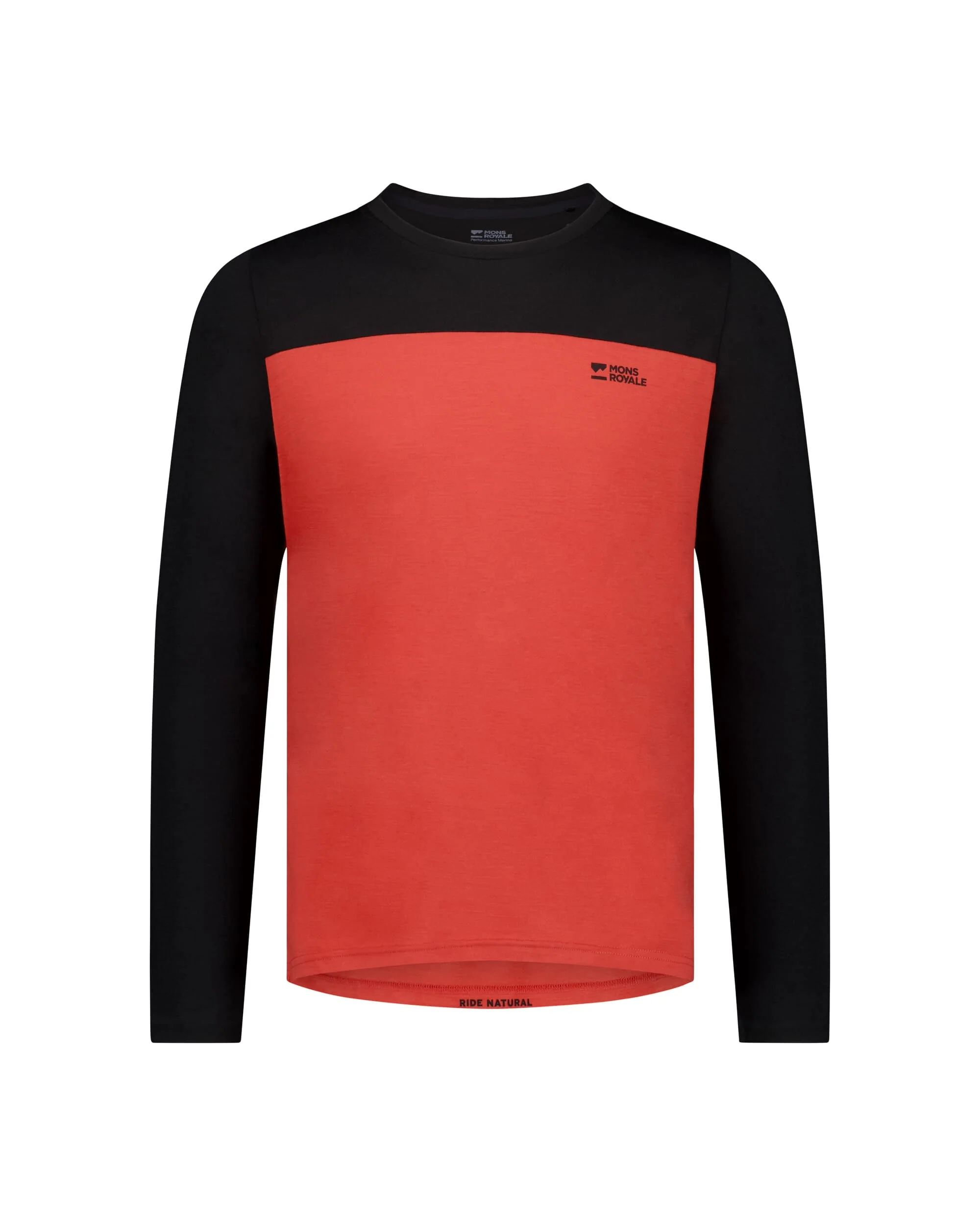 Diversion Merino Bike Jersey Long Sleeve - Cranberry / Black | Men's Bike Jersey - Image 4
