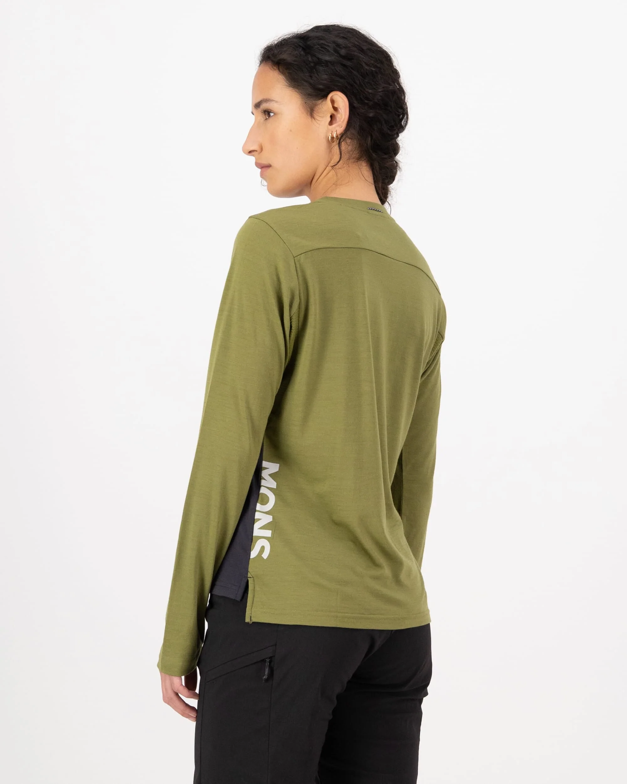 Diversion Merino Bike Jersey Long Sleeve - Fern / 9 Iron | Women's Bike Jersey - Image 2