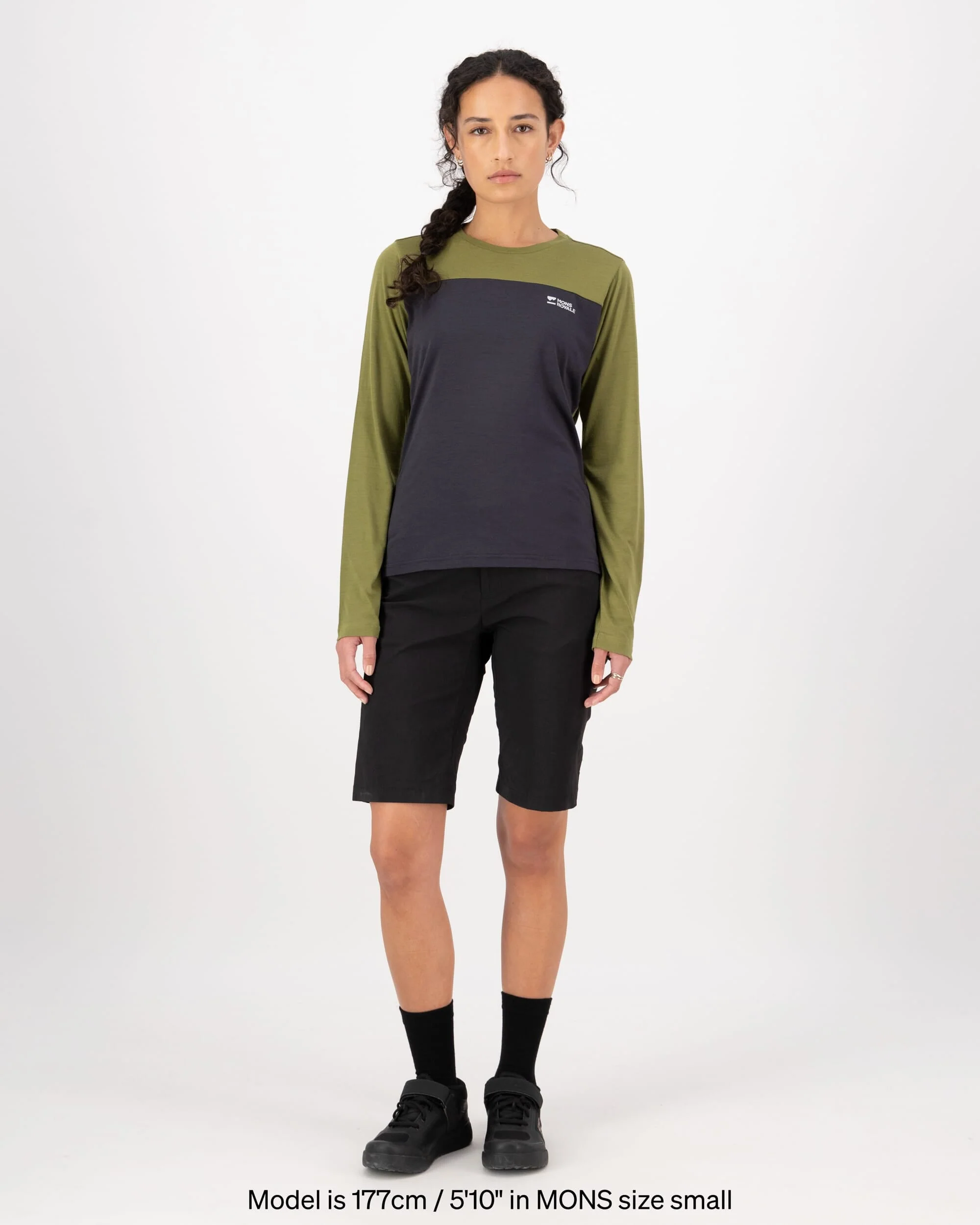 Diversion Merino Bike Jersey Long Sleeve - Fern / 9 Iron | Women's Bike Jersey - Image 5