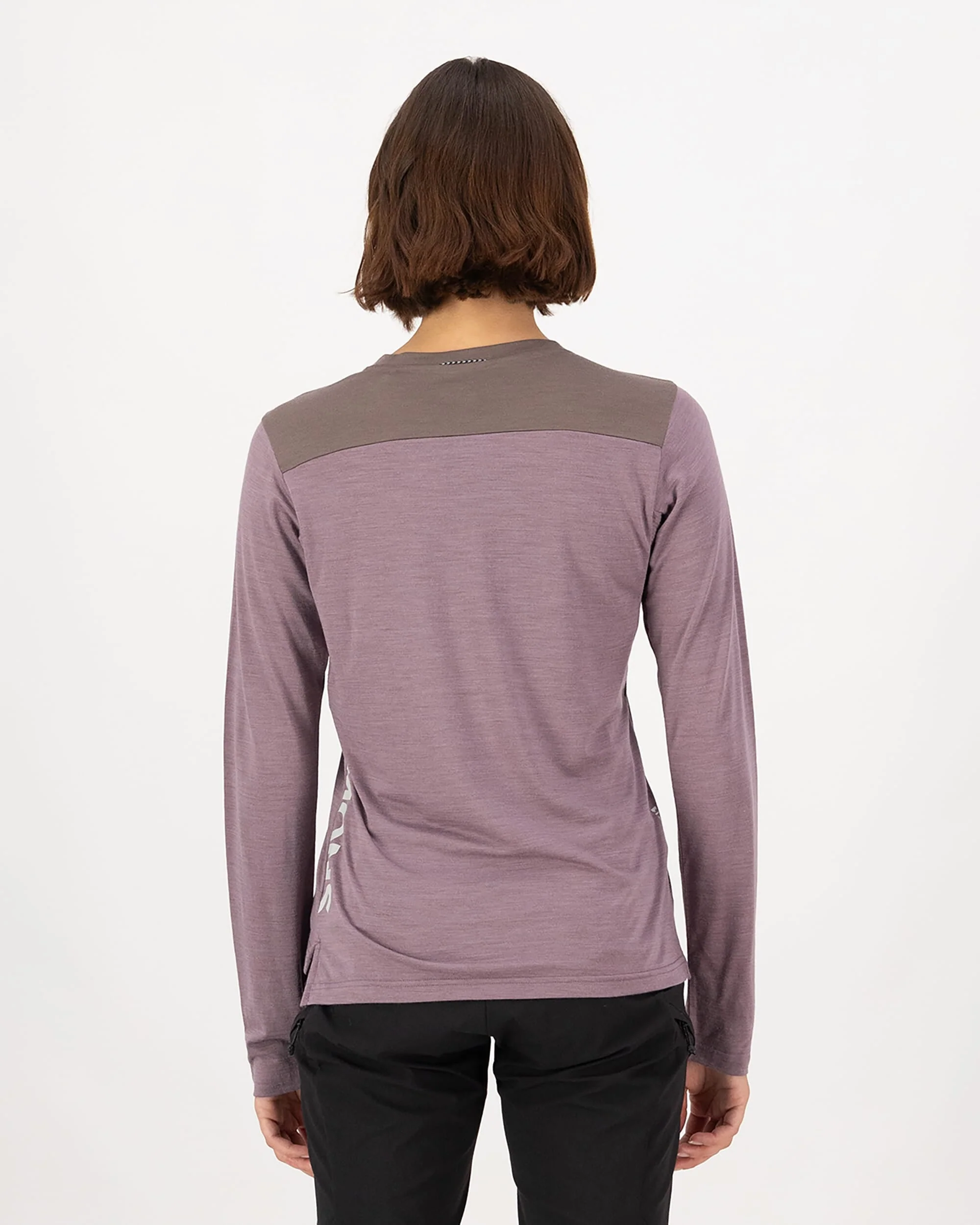 Diversion Merino Bike Jersey Long Sleeve - Mauve / Iron - Image 2