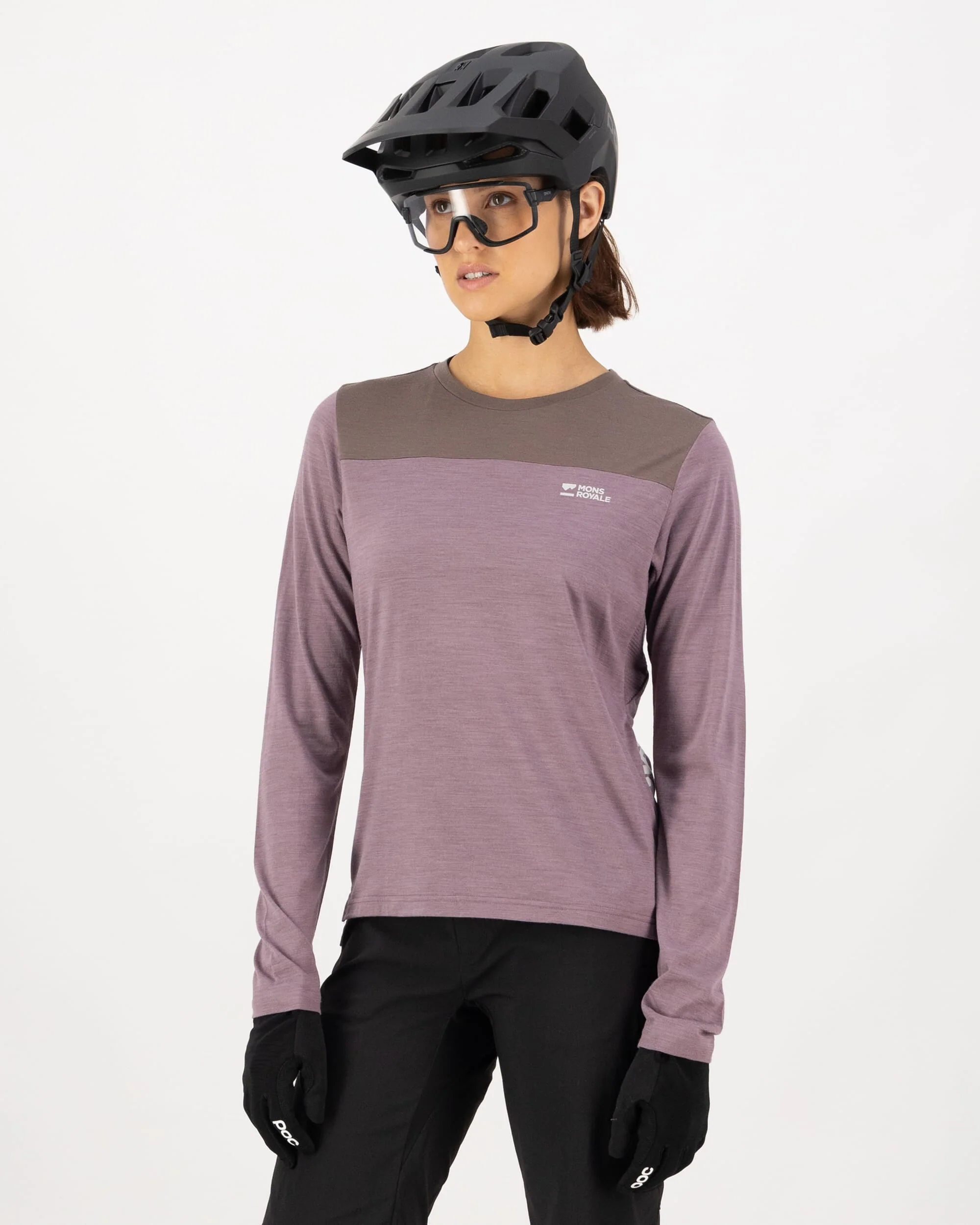 Diversion Merino Bike Jersey Long Sleeve - Mauve / Iron - Image 5