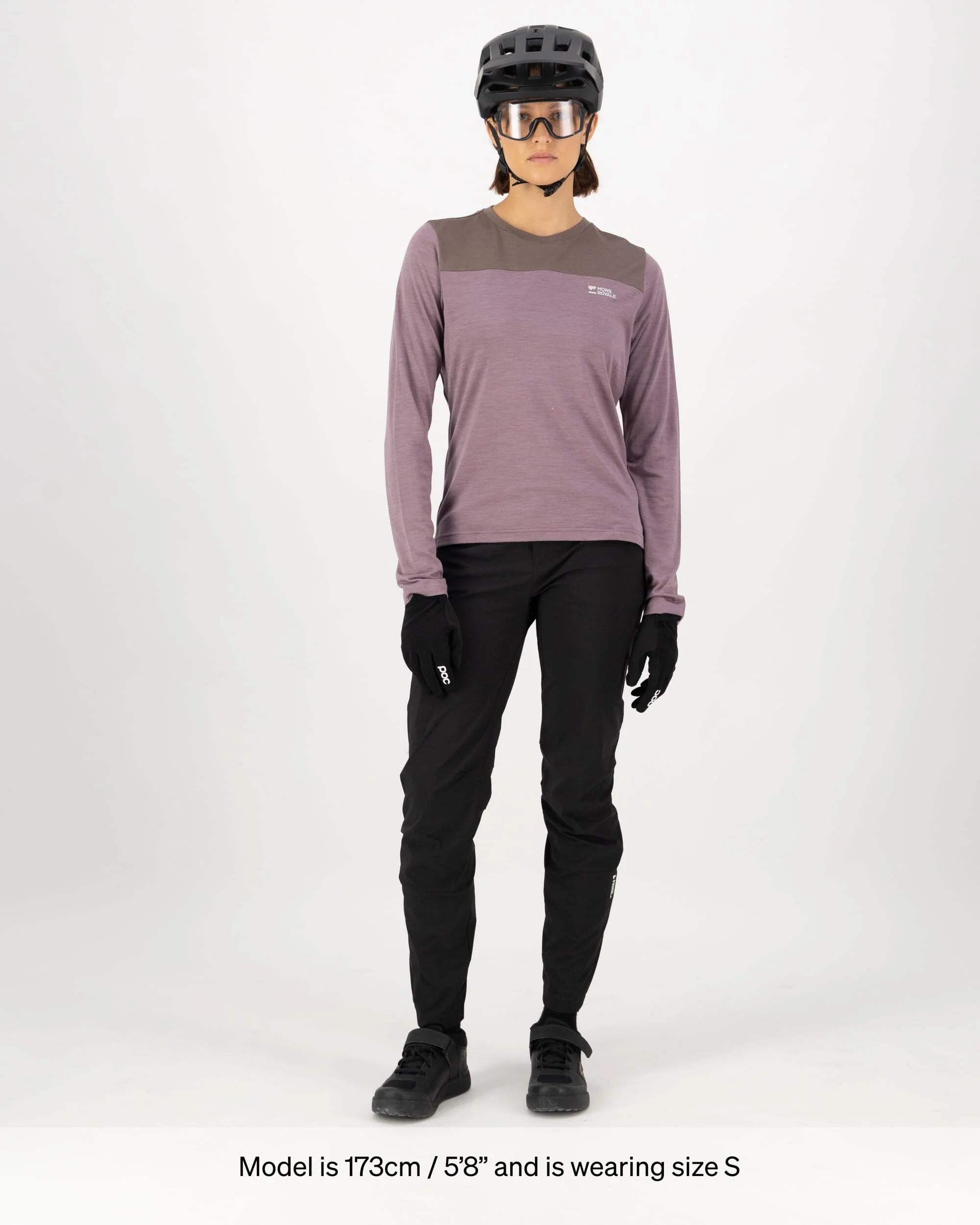 Diversion Merino Bike Jersey Long Sleeve - Mauve / Iron - Image 6