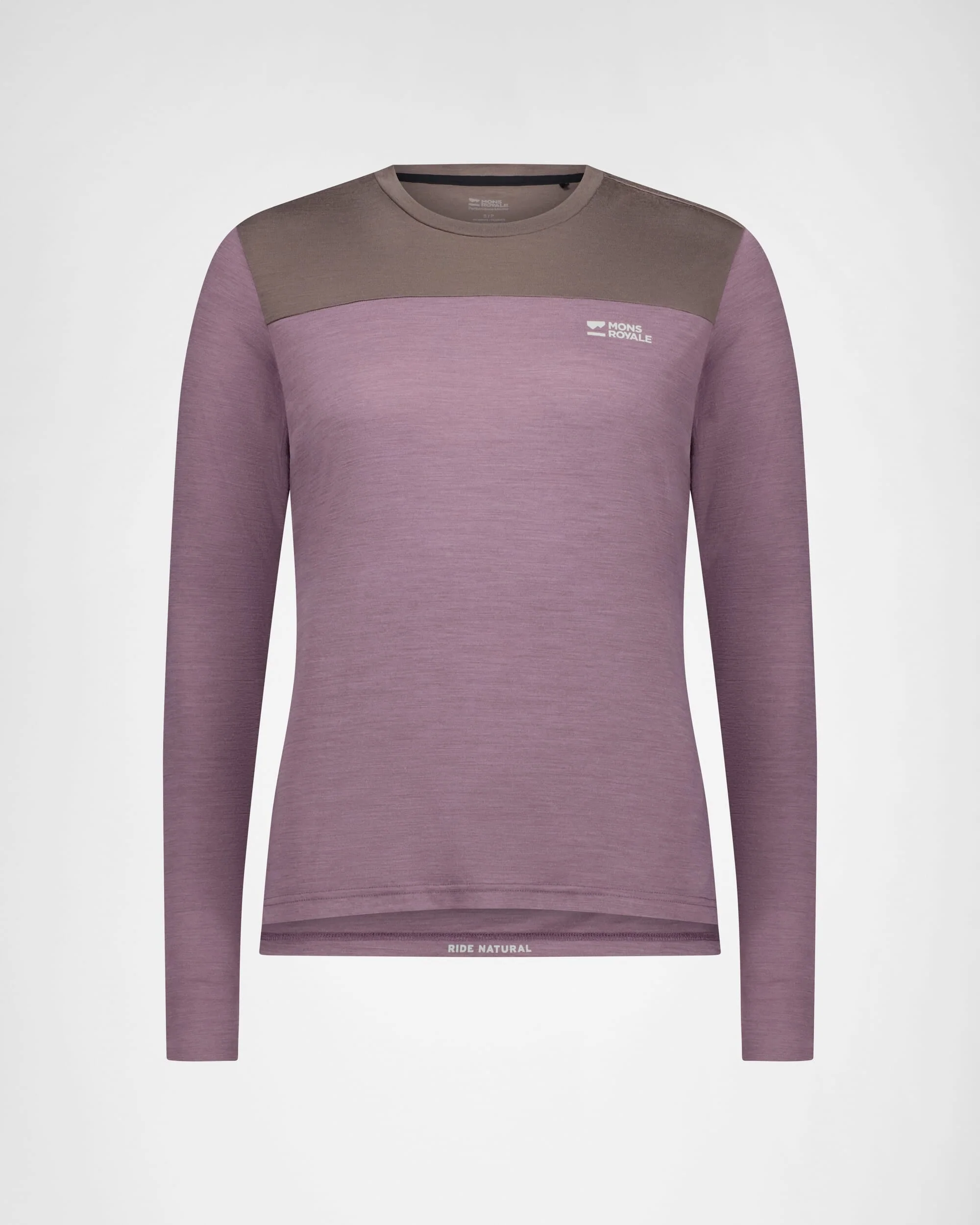 Diversion Merino Bike Jersey Long Sleeve - Mauve / Iron - Image 7