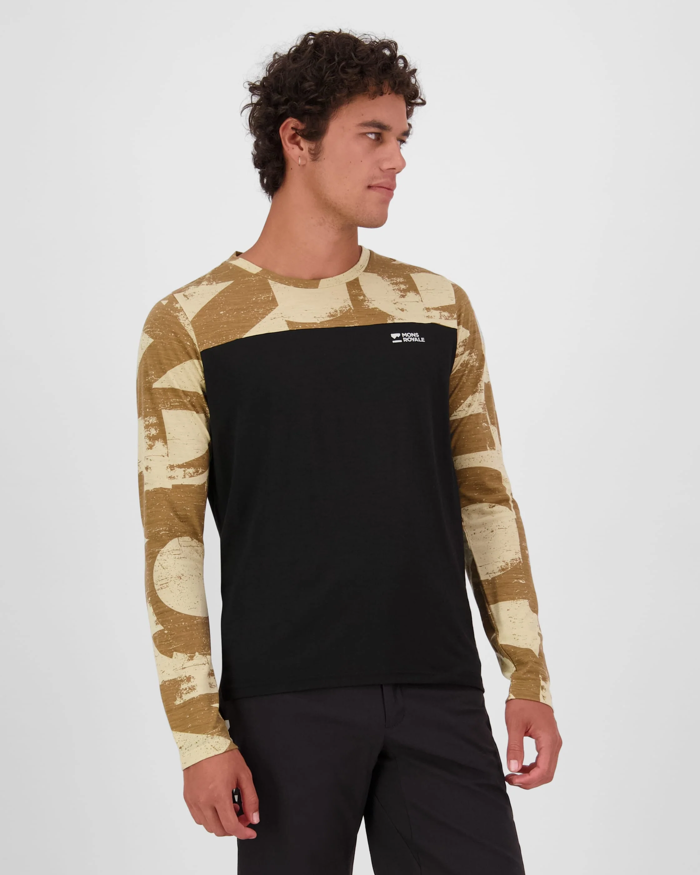 Diversion Merino Bike Jersey Long Sleeve - Grunge / Black | Men's Bike Jersey