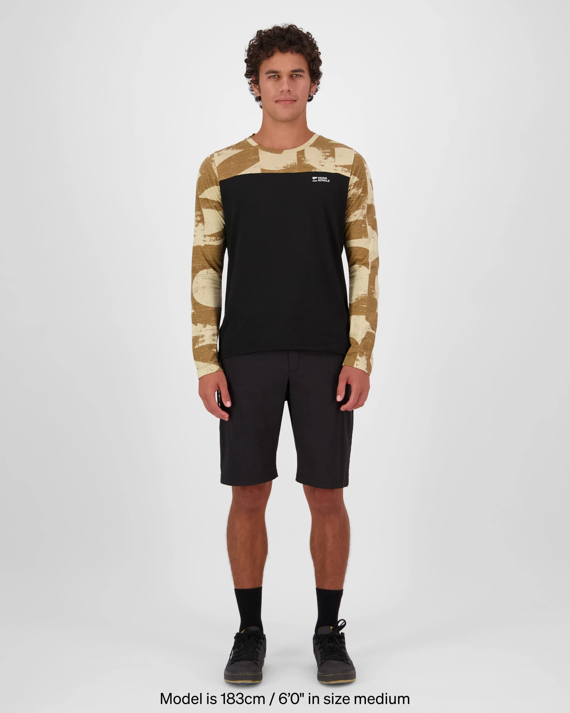 Diversion Merino Bike Jersey Long Sleeve - Grunge / Black | Men's Bike Jersey - Image 4