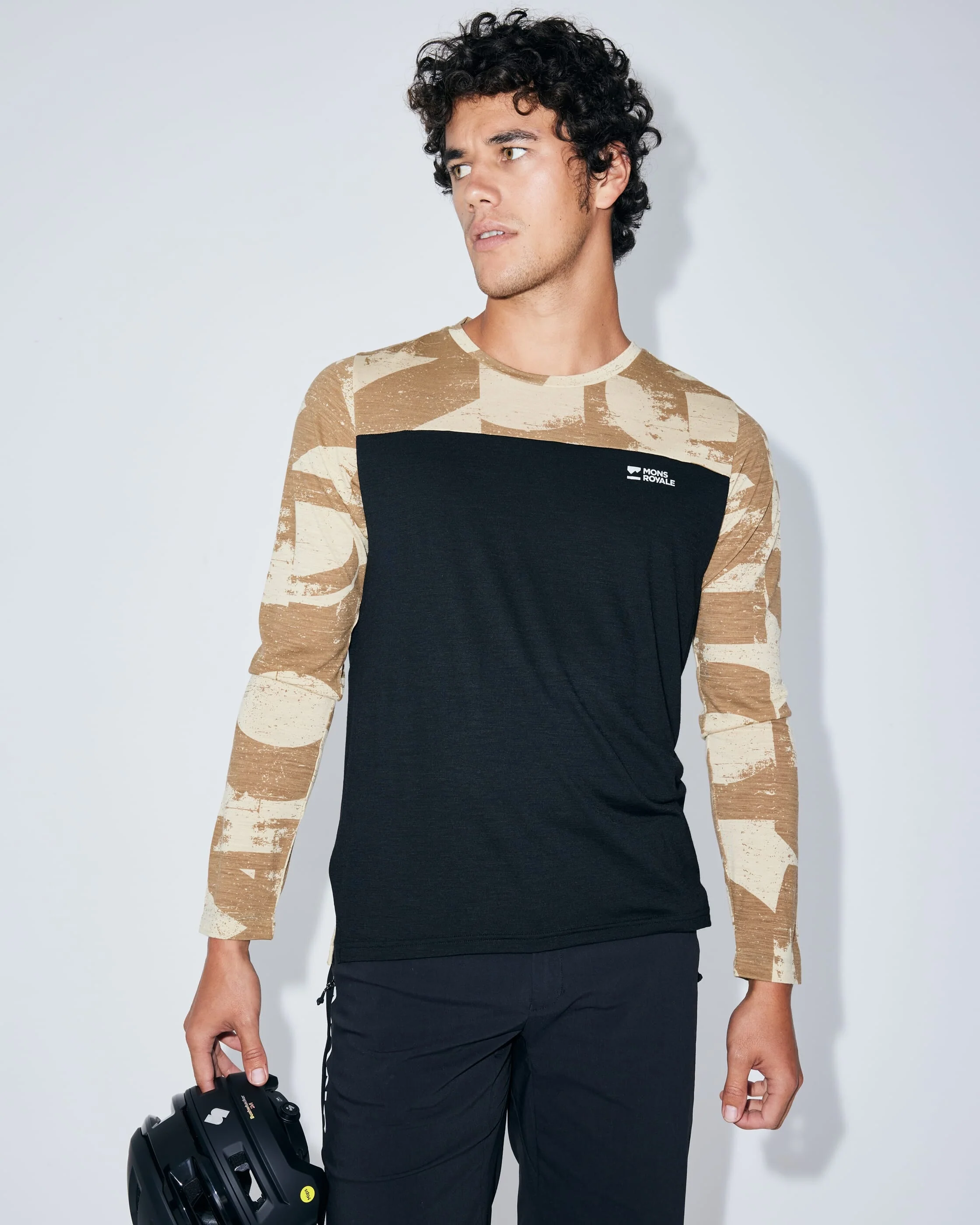 Diversion Merino Bike Jersey Long Sleeve - Grunge / Black | Men's Bike Jersey - Image 6