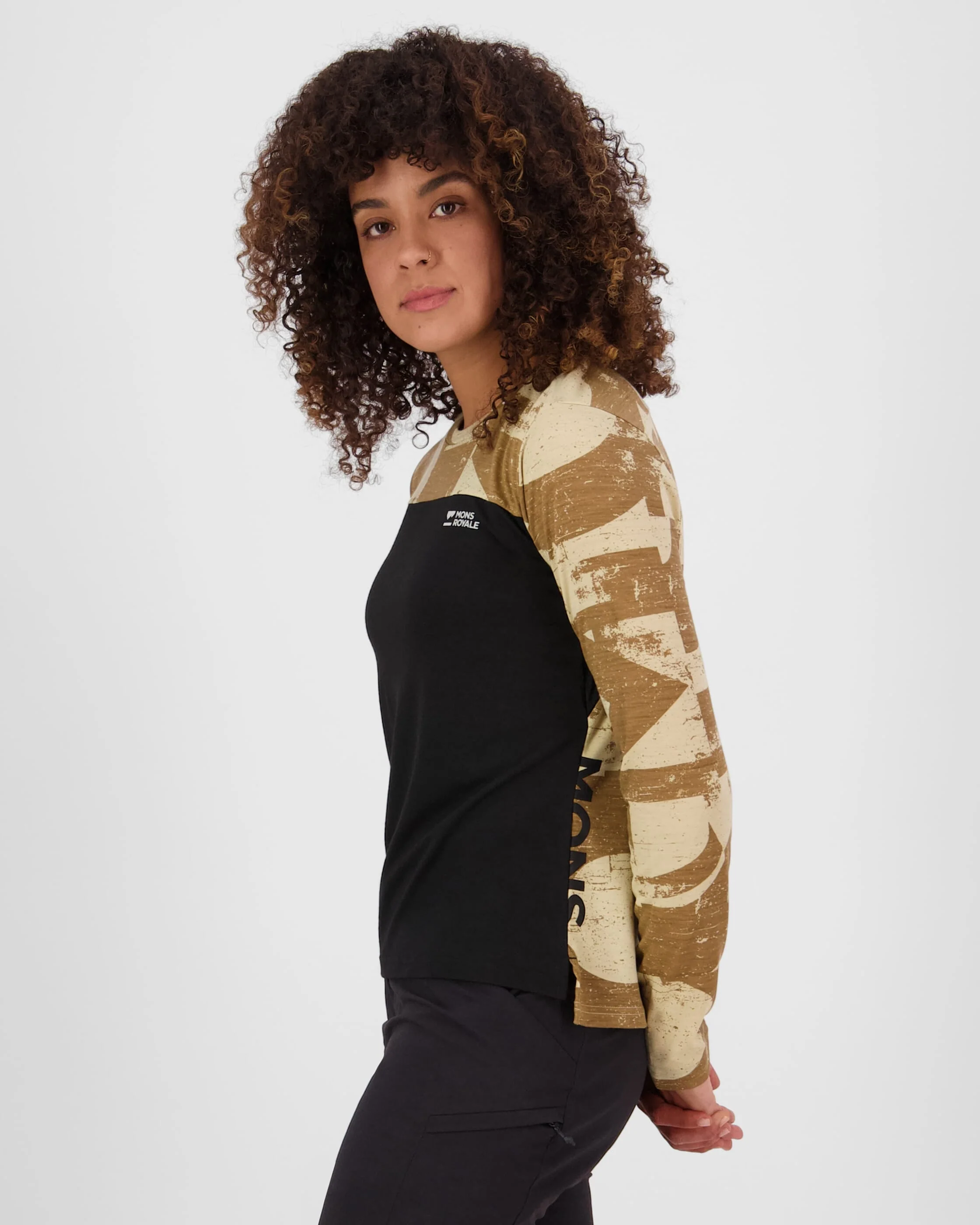Diversion Merino Bike Jersey Long Sleeve - Grunge / Black | Women's Bike Jersey - Image 3