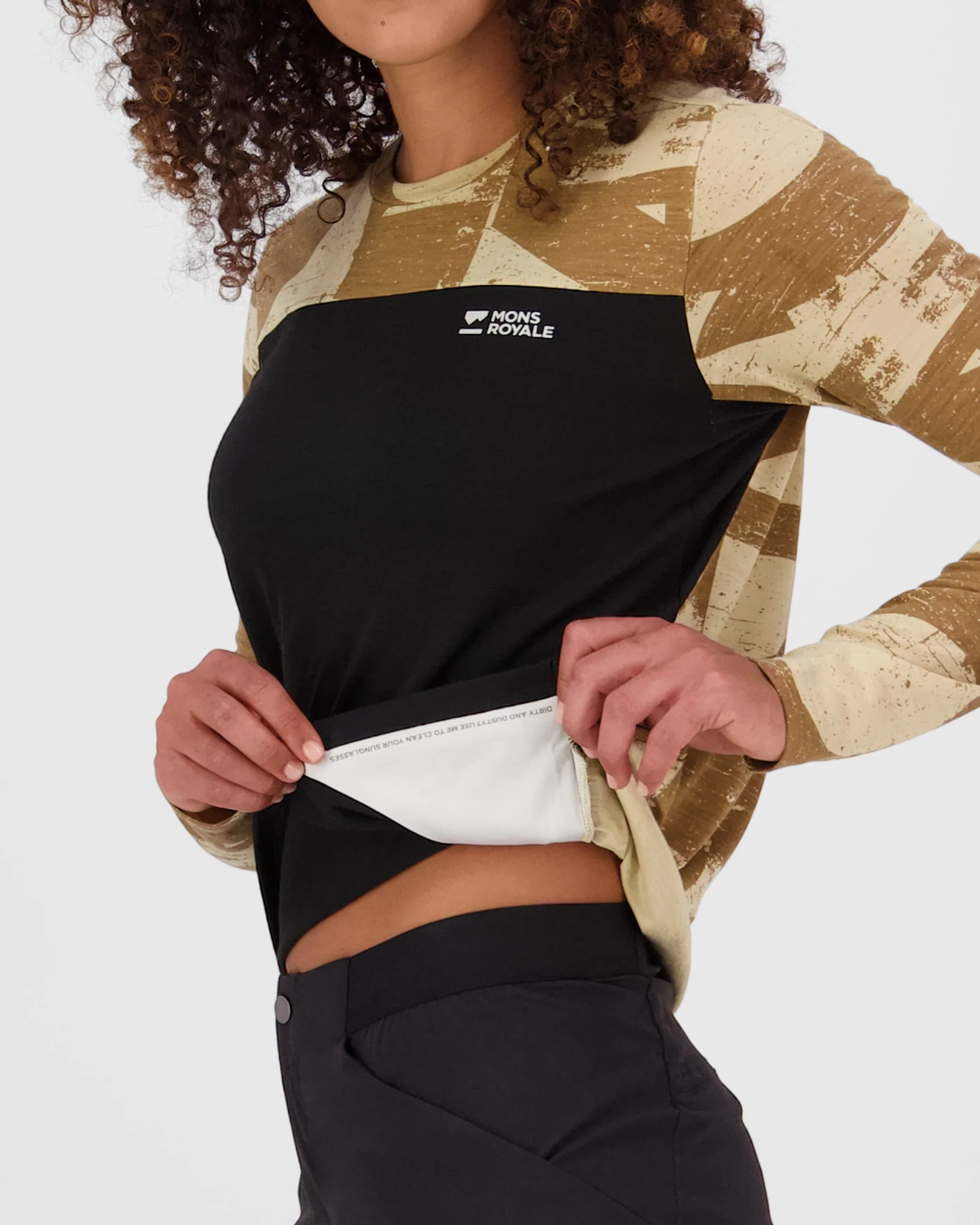 Diversion Merino Bike Jersey Long Sleeve - Grunge / Black | Women's Bike Jersey - Image 4
