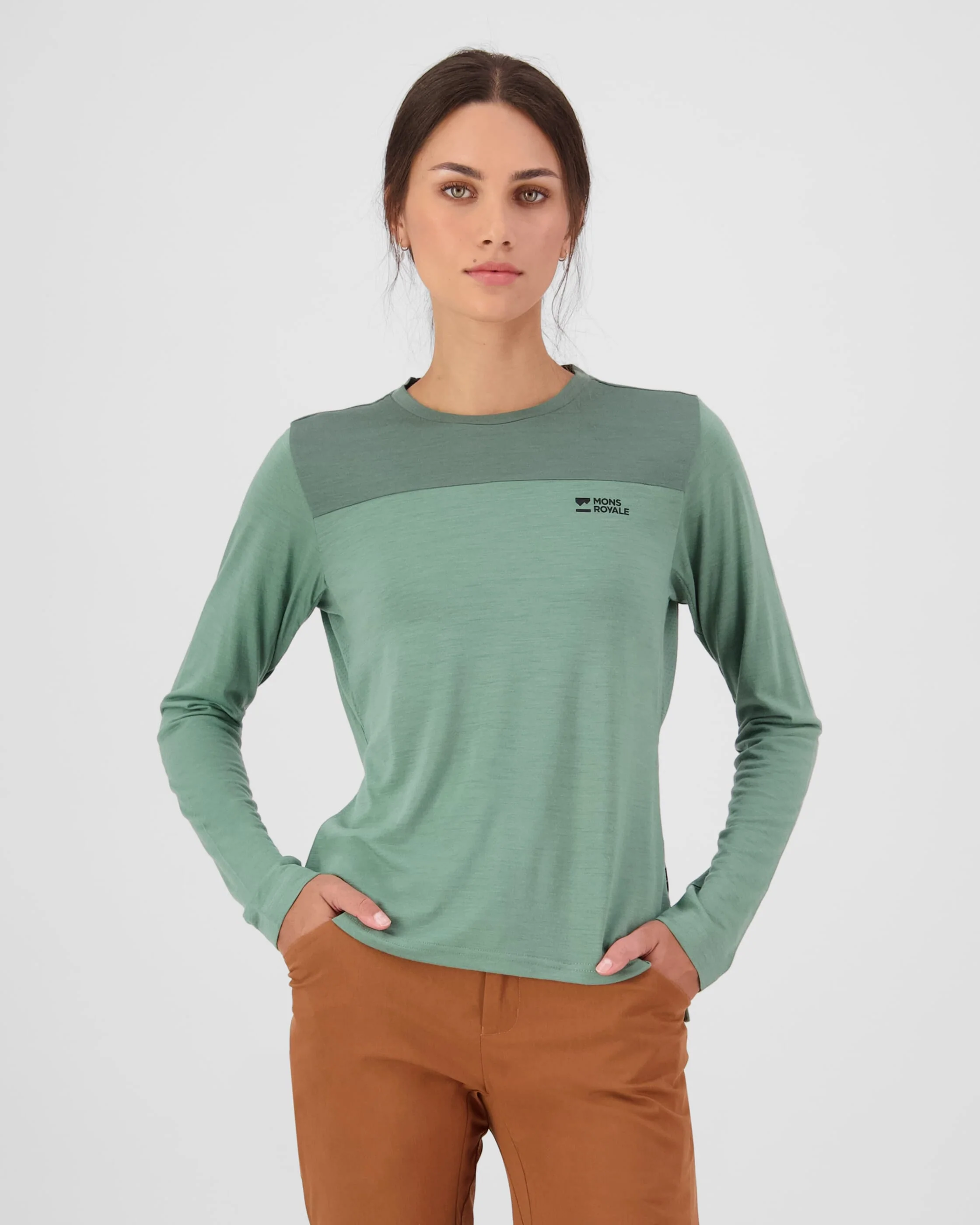 Diversion Merino Bike Jersey Long Sleeve - Thyme / Cypress | Women's Bike Jersey