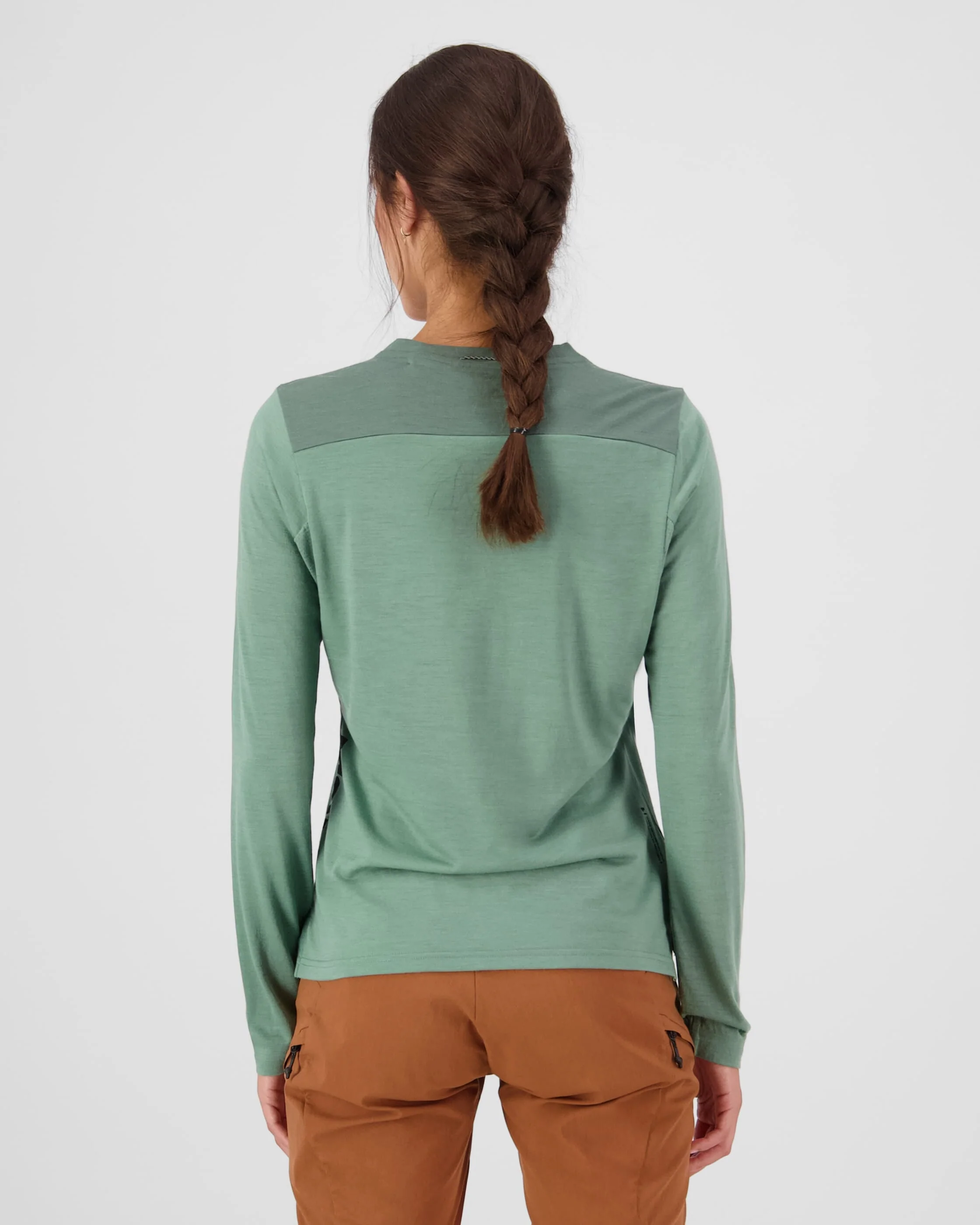 Diversion Merino Bike Jersey Long Sleeve - Thyme / Cypress | Women's Bike Jersey - Image 2