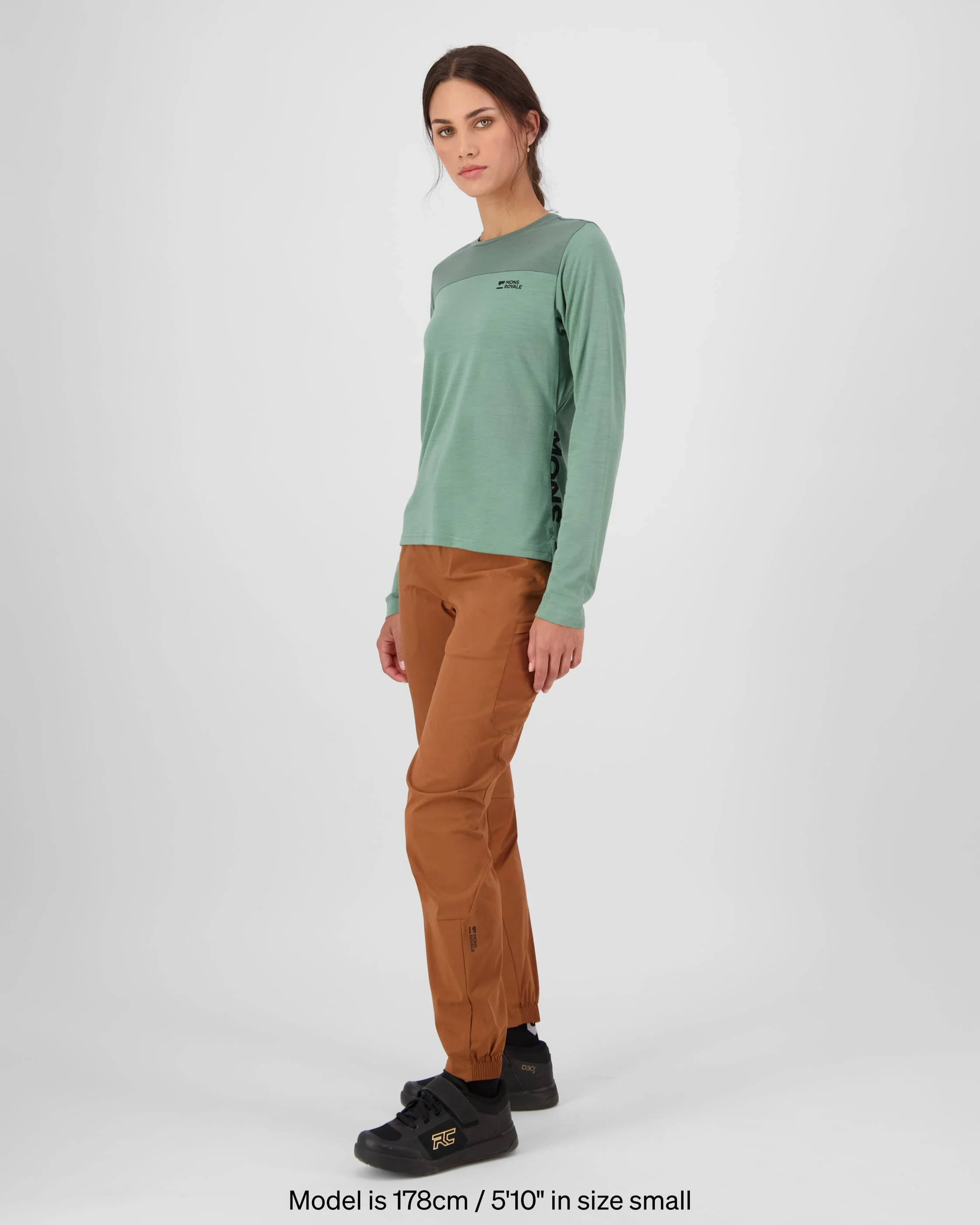 Diversion Merino Bike Jersey Long Sleeve - Thyme / Cypress | Women's Bike Jersey - Image 4