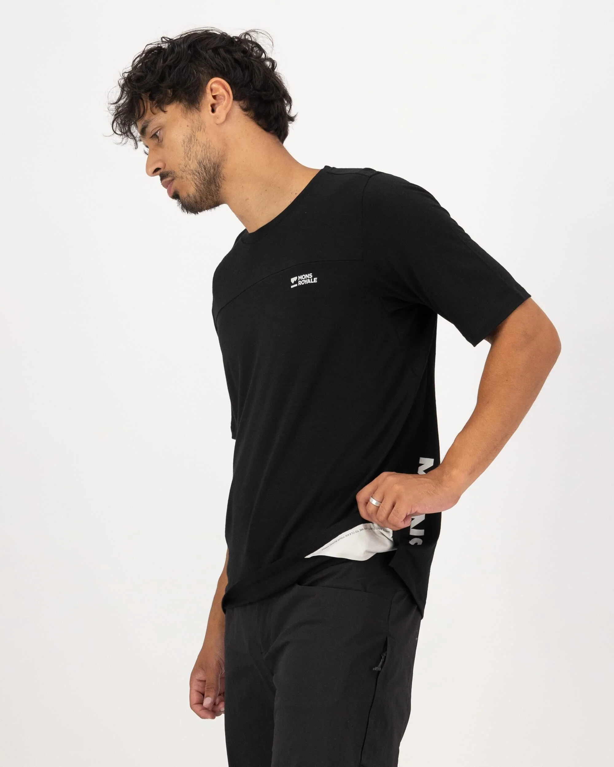 Diversion Merino Bike Jersey Short Sleeve - Black | Men's Bike Jersey - Image 3