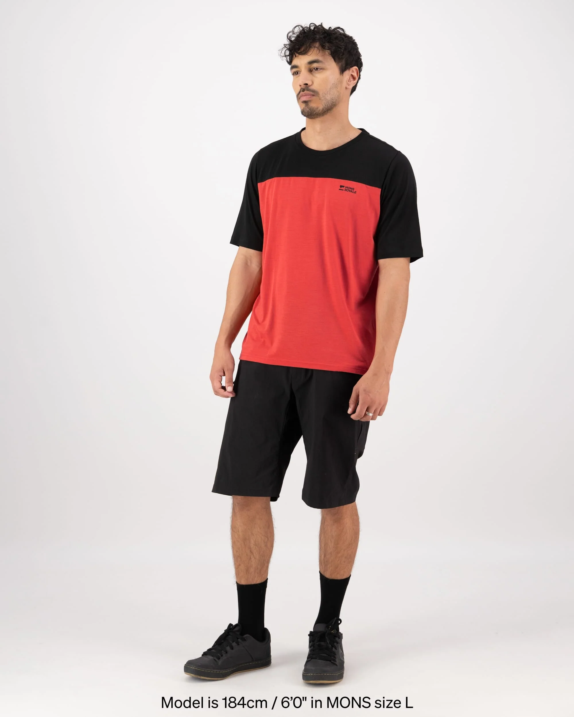 Diversion Merino Bike Jersey Short Sleeve - Cranberry / Black | Men's Bike Jersey - Image 3