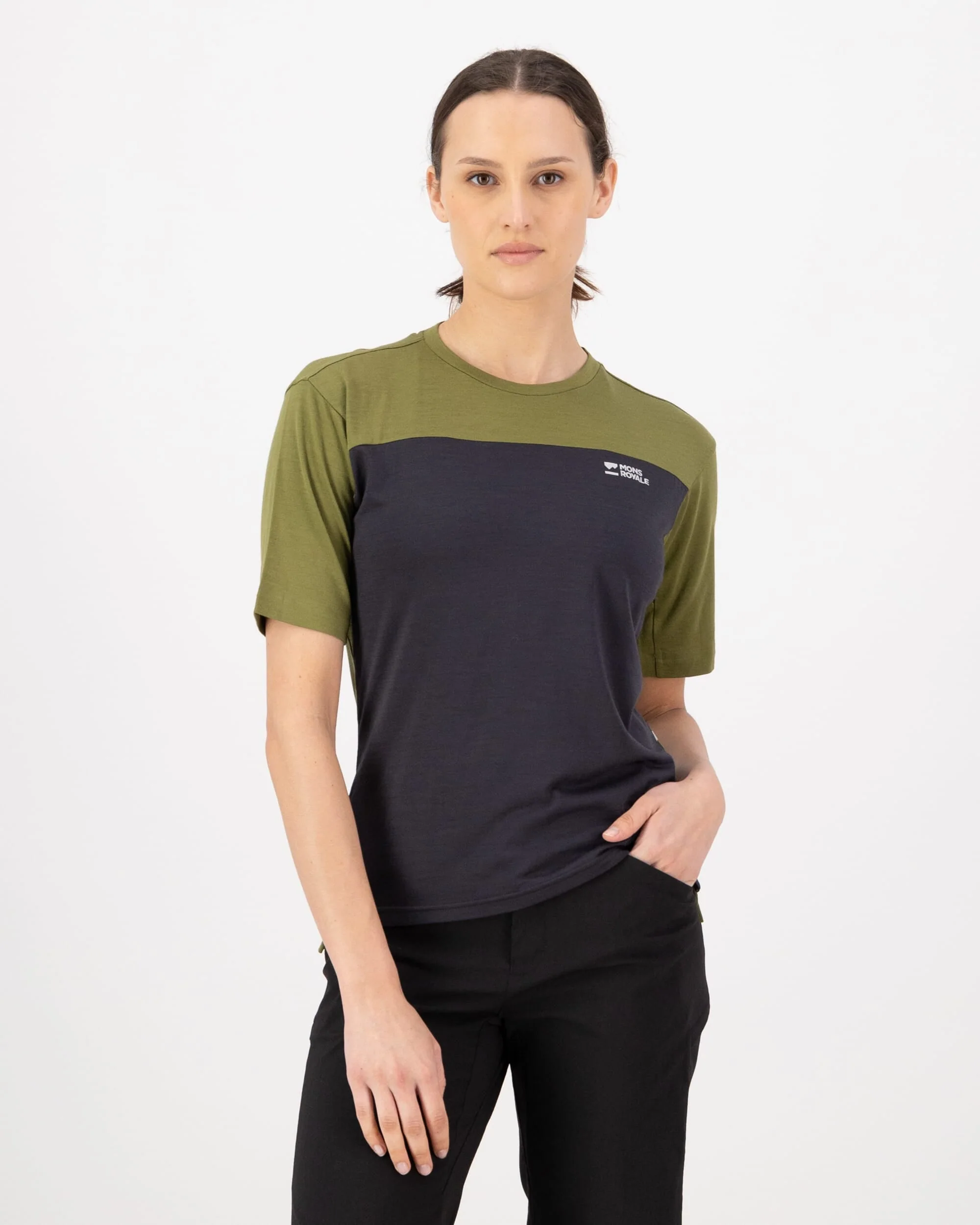 Diversion Merino Bike Jersey Short Sleeve - Fern / 9 Iron | Women's Bike Jersey