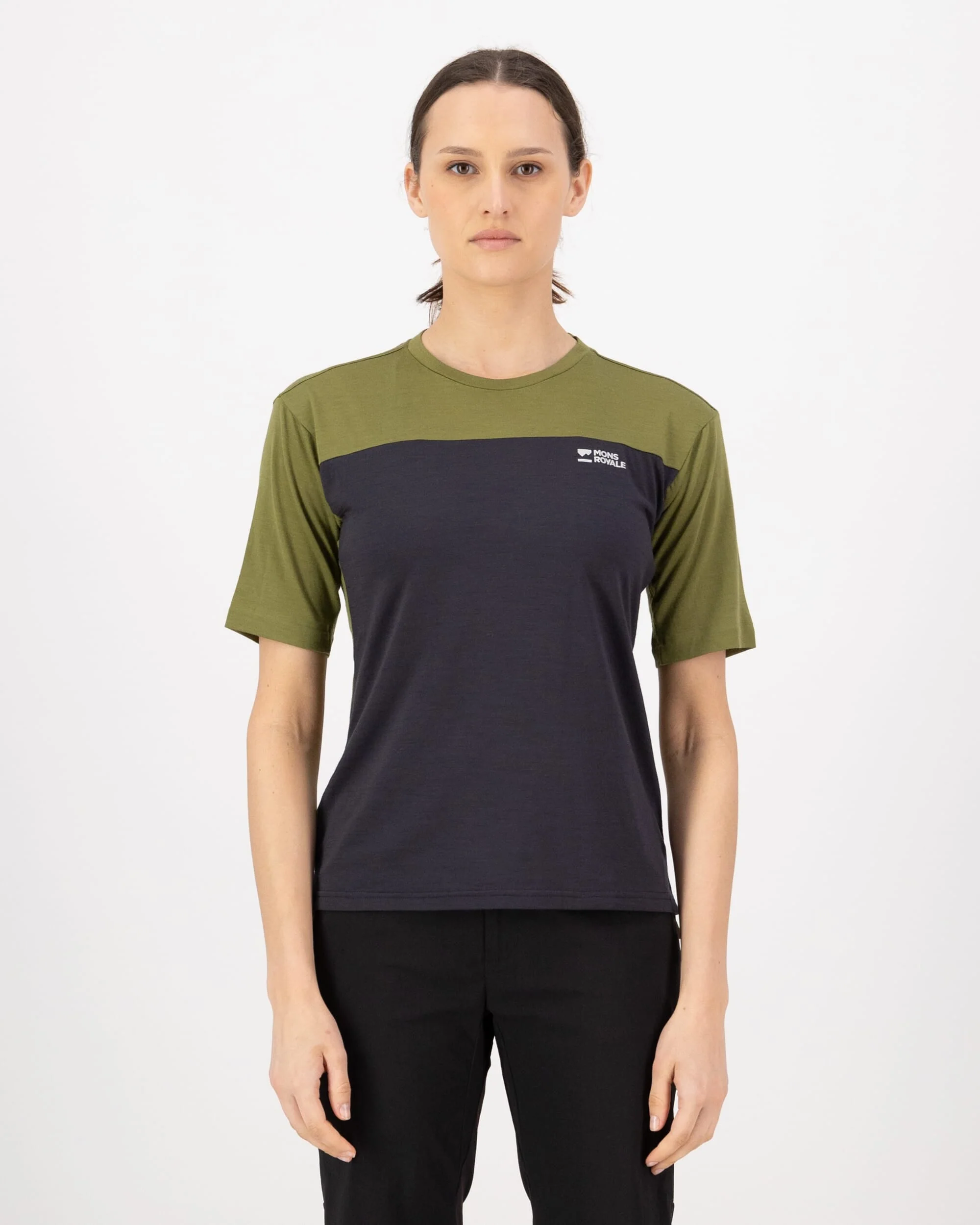 Diversion Merino Bike Jersey Short Sleeve - Fern / 9 Iron | Women's Bike Jersey - Image 3