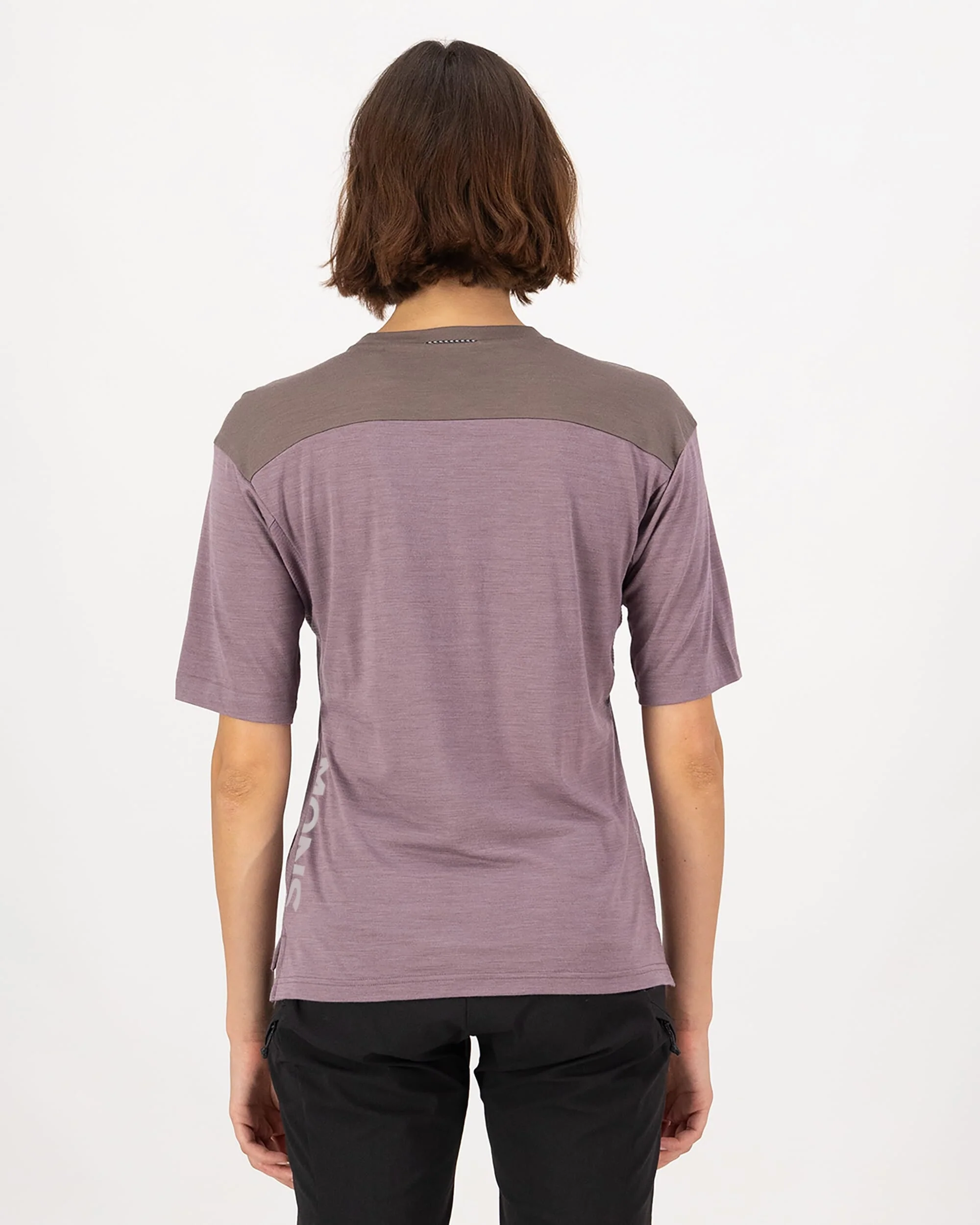 Diversion Merino Bike Jersey Short Sleeve - Mauve / Iron - Image 2