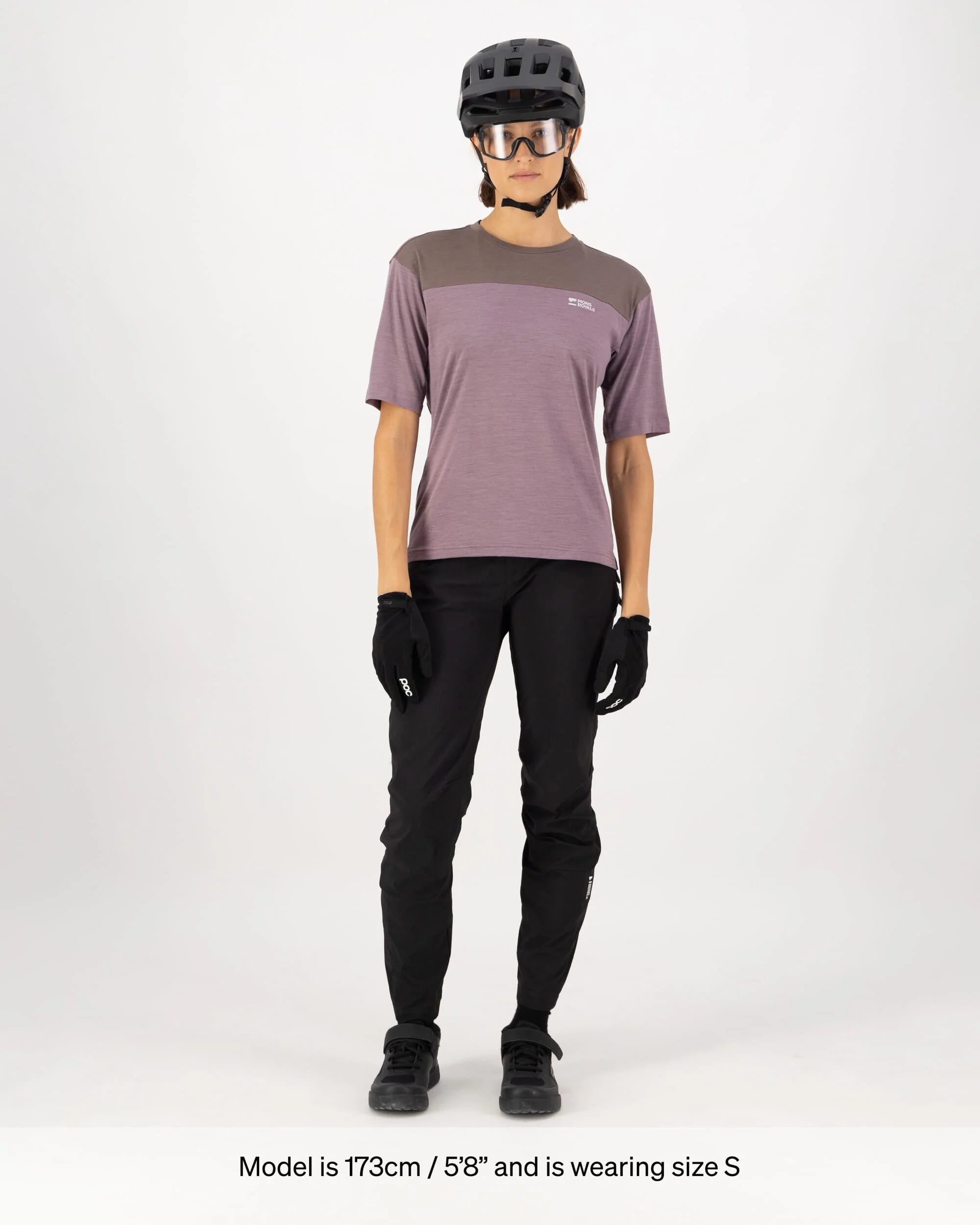 Diversion Merino Bike Jersey Short Sleeve - Mauve / Iron - Image 6