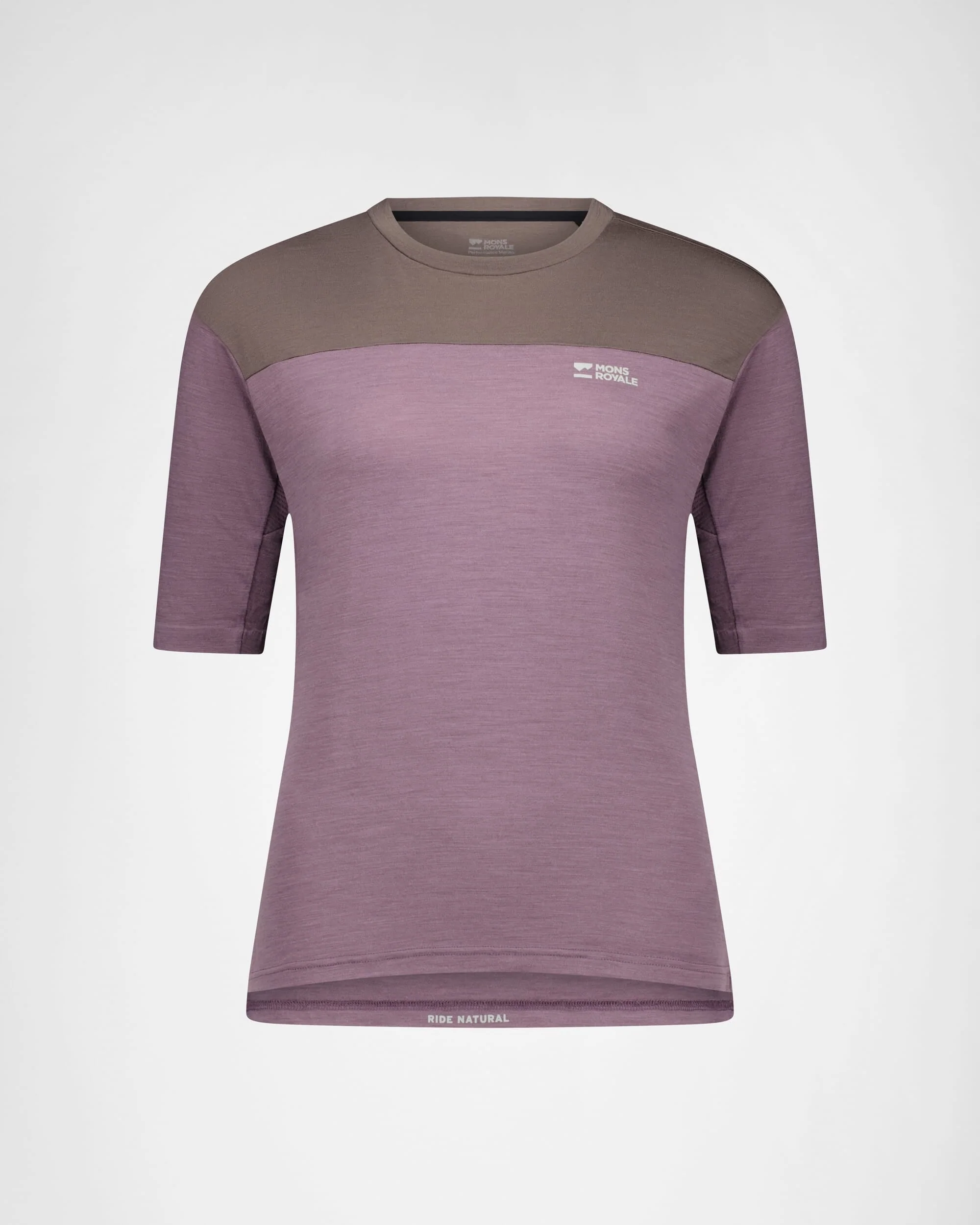 Diversion Merino Bike Jersey Short Sleeve - Mauve / Iron - Image 7