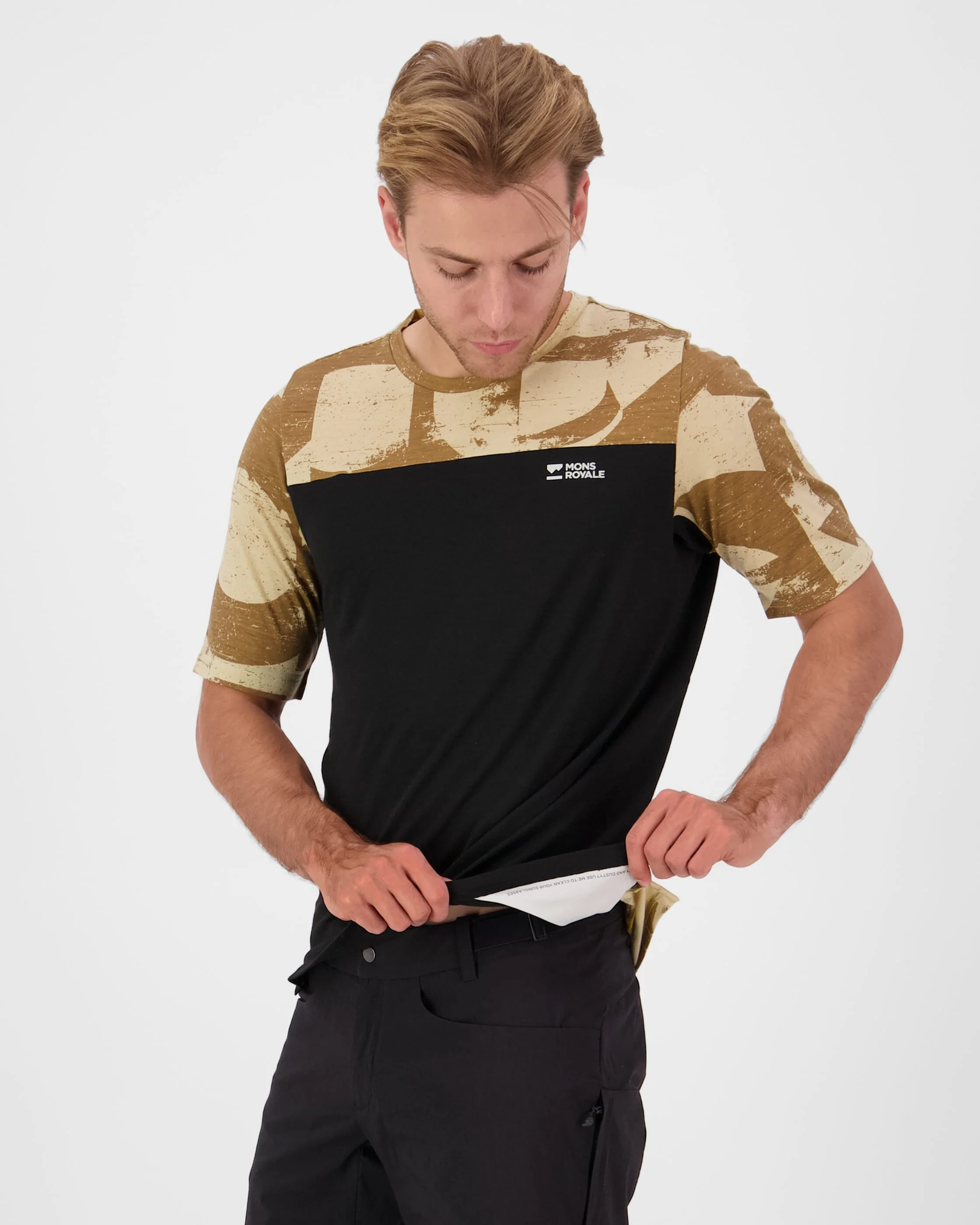 Diversion Merino Bike Jersey Short Sleeve - Grunge / Black | Men's Bike Jersey - Image 3