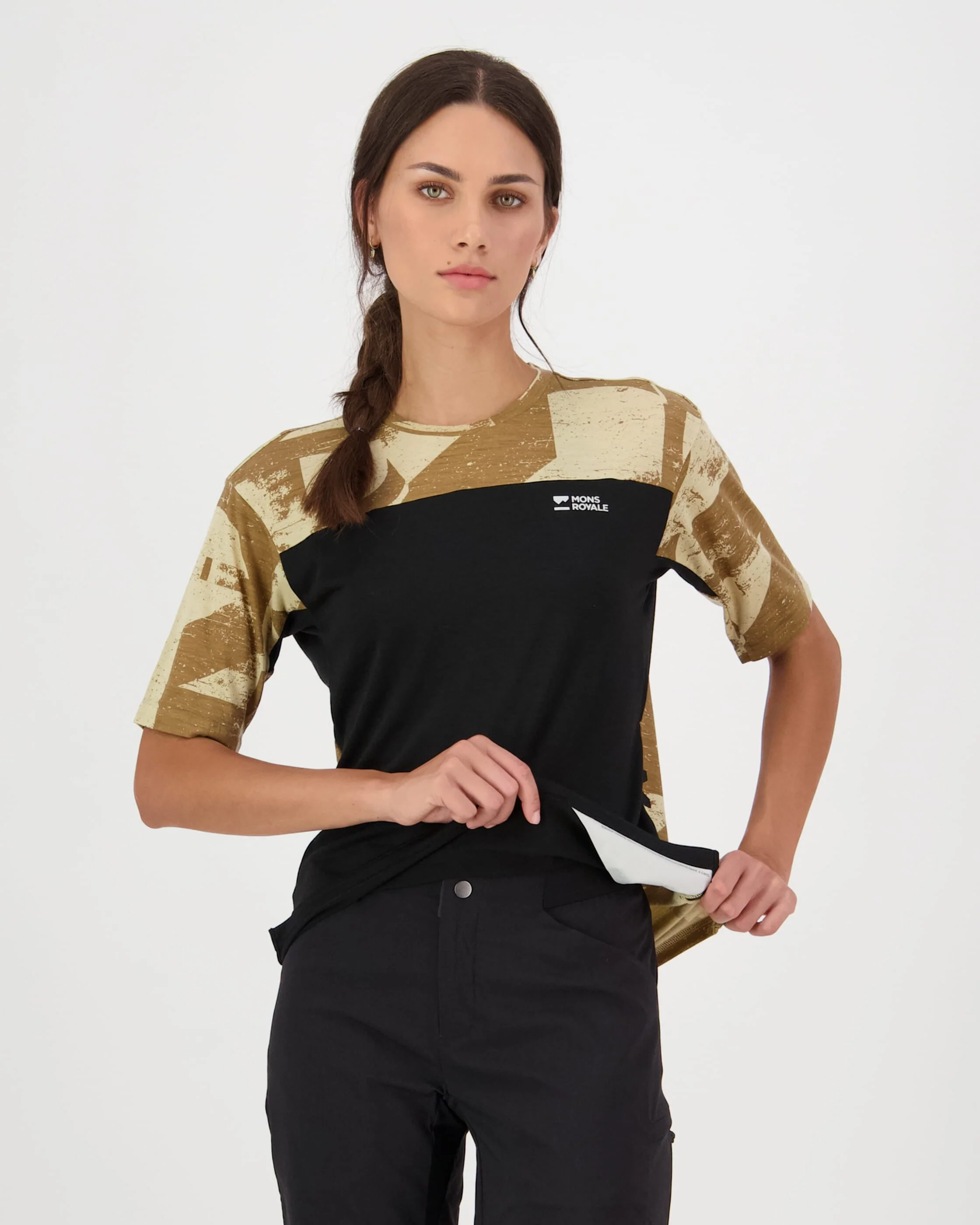 Diversion Merino Bike Jersey Short Sleeve - Grunge / Black | Women's Bike Jersey - Image 3