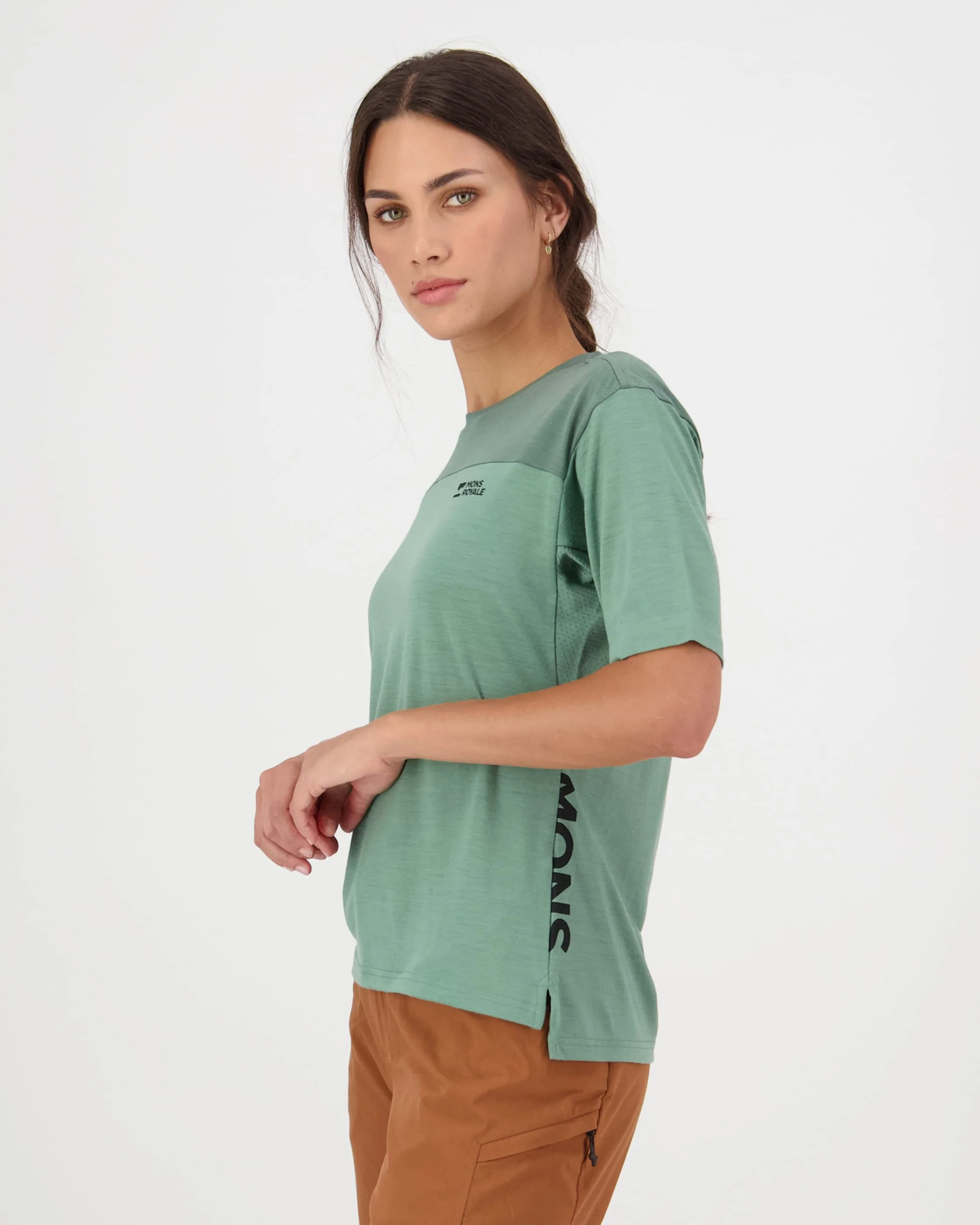 Diversion Merino Bike Jersey Short Sleeve - Thyme / Cypress | Women's Bike Jersey - Image 4
