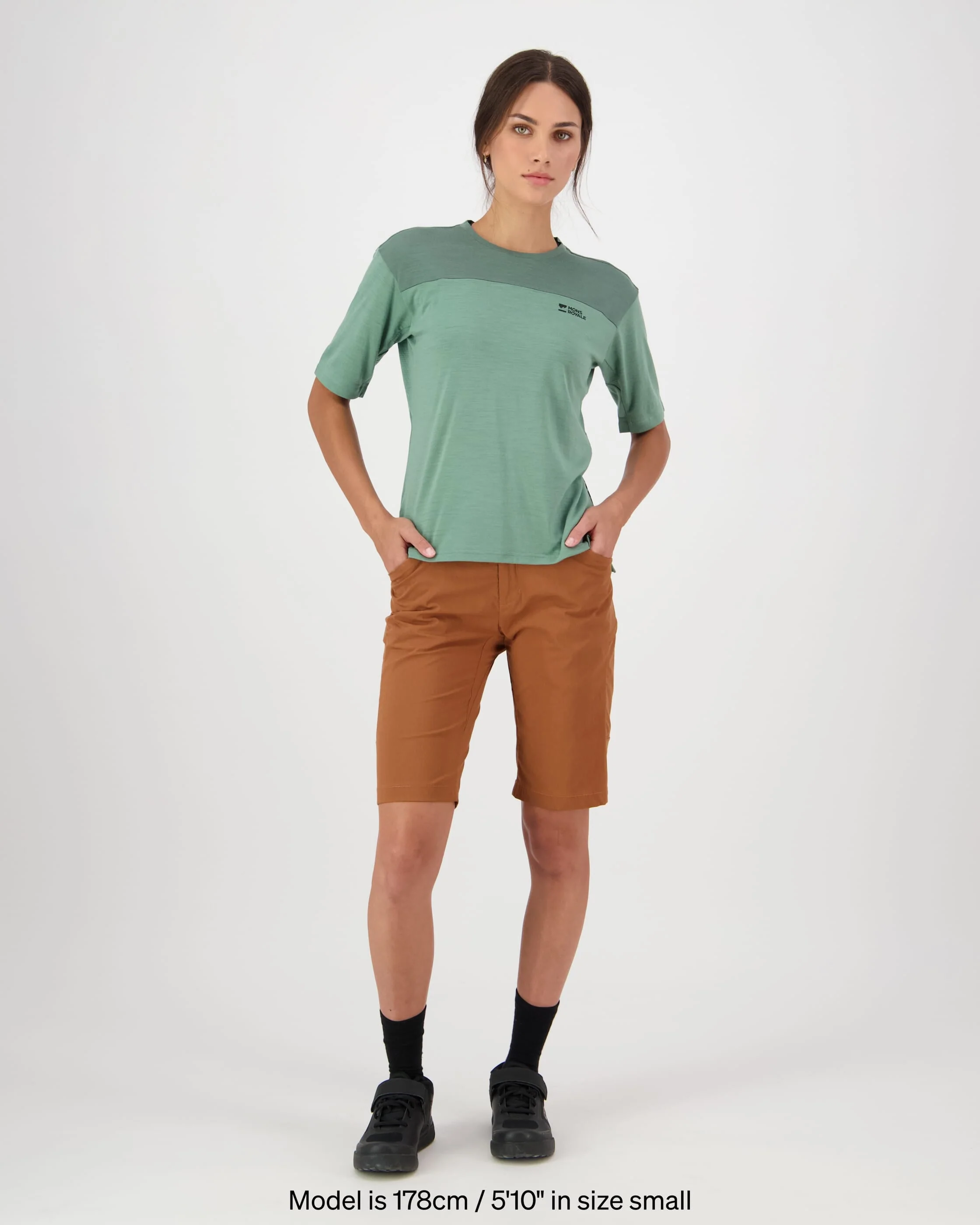 Diversion Merino Bike Jersey Short Sleeve - Thyme / Cypress | Women's Bike Jersey - Image 5