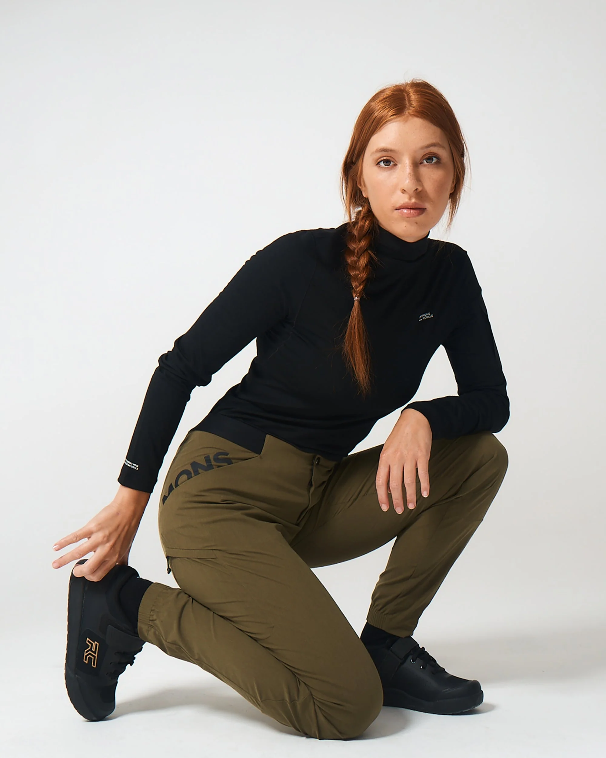 Diversion Merino Mock Neck Long Sleeve - Black | Women's Bike Jersey - Image 3