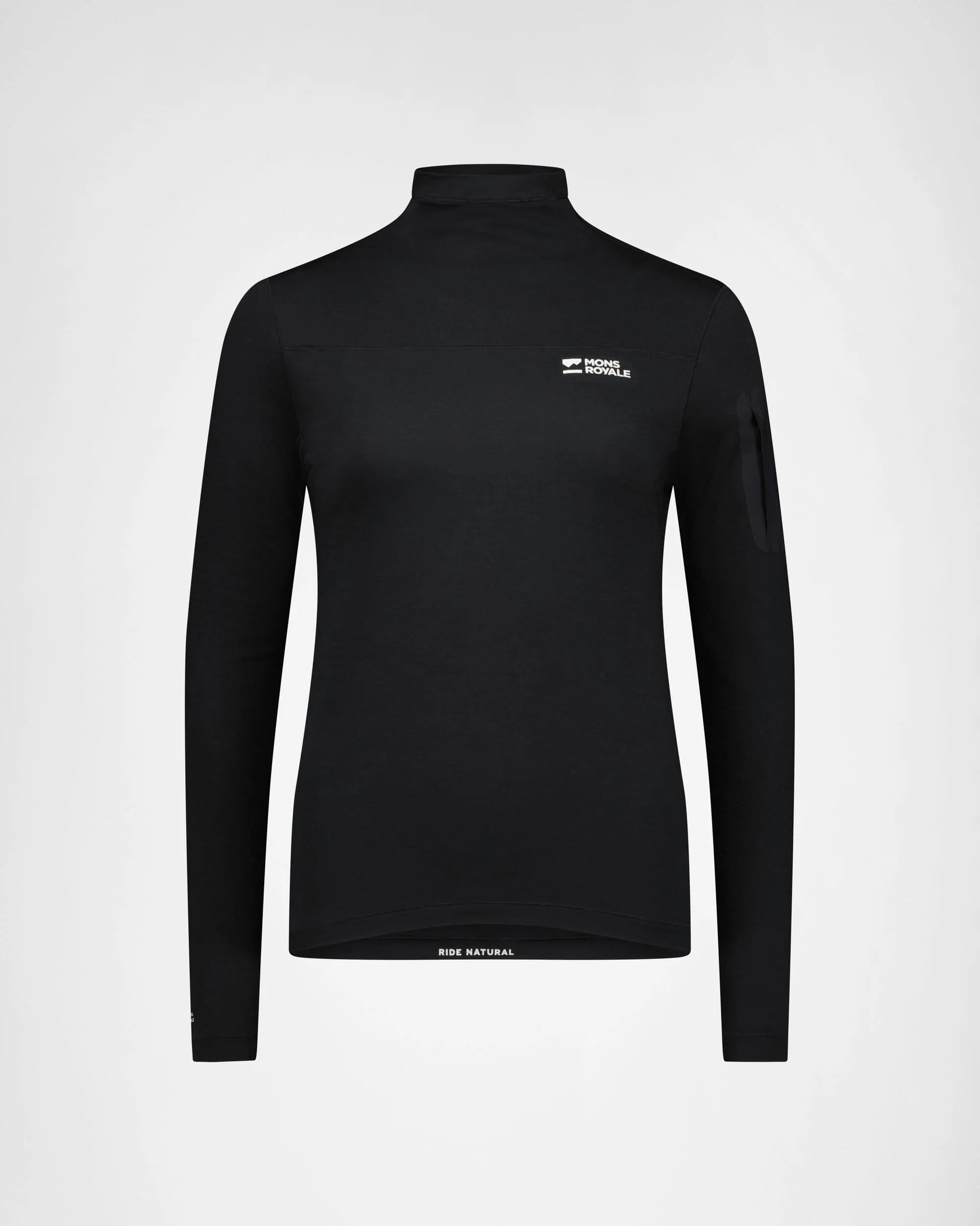 Diversion Merino Mock Neck Long Sleeve - Black | Women's Bike Jersey - Image 6