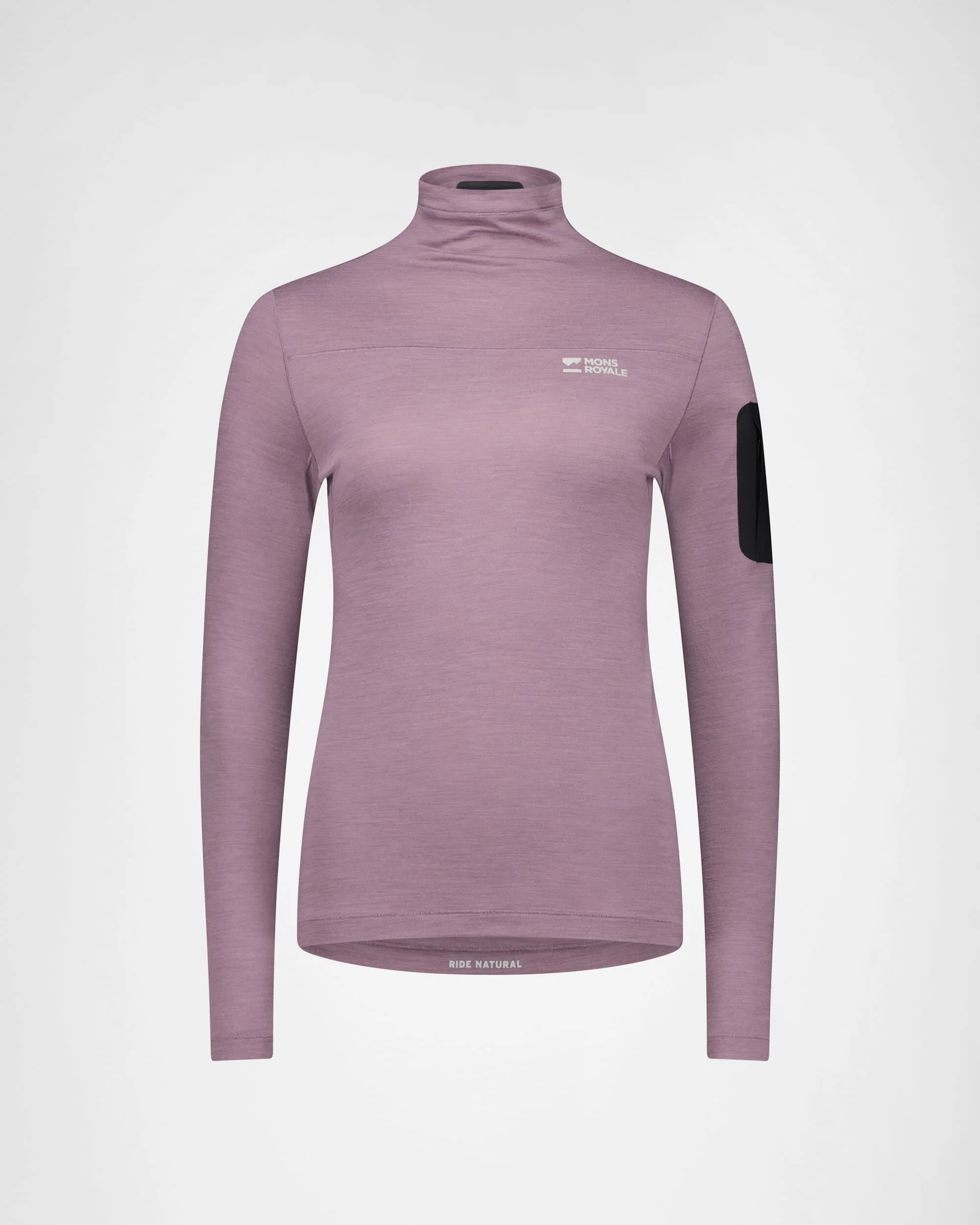 Diversion Merino Mock Neck Long Sleeve - Mauve - Image 4