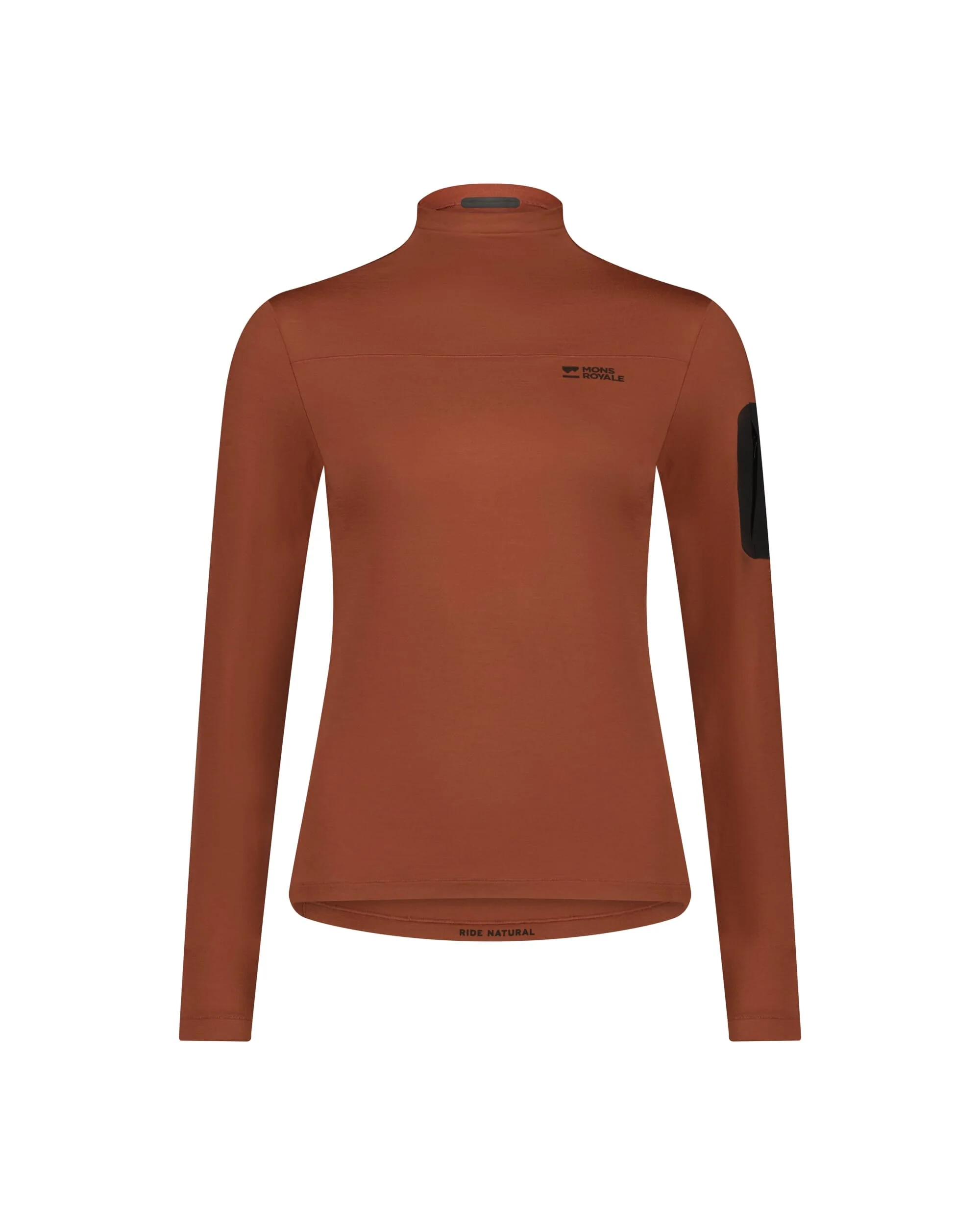 Diversion Merino Mock Neck Long Sleeve - Sienna | Women's Bike Jersey - Image 6
