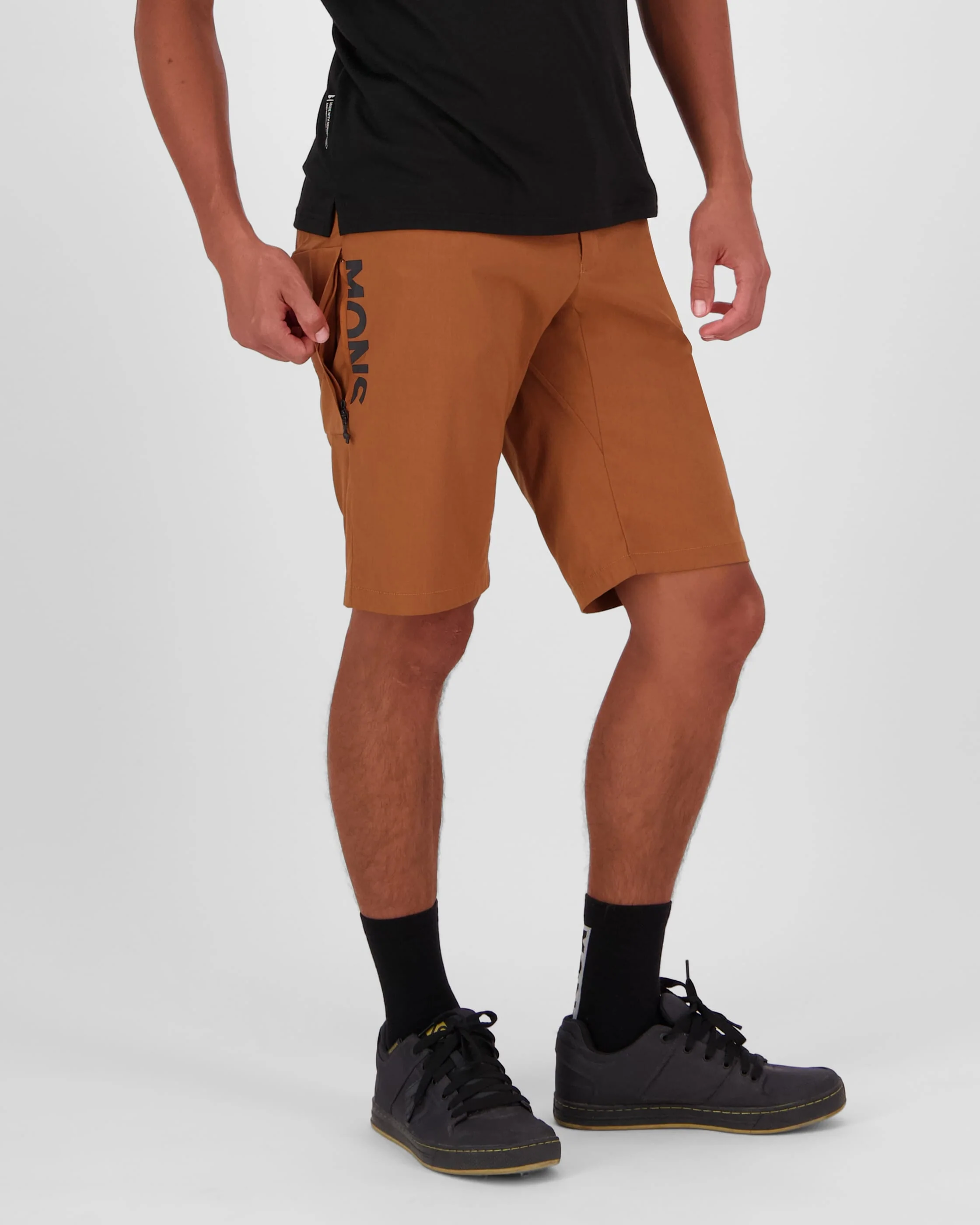 Diversion Merino Trail Shorts - Caramel | Men's Shorts - Image 2