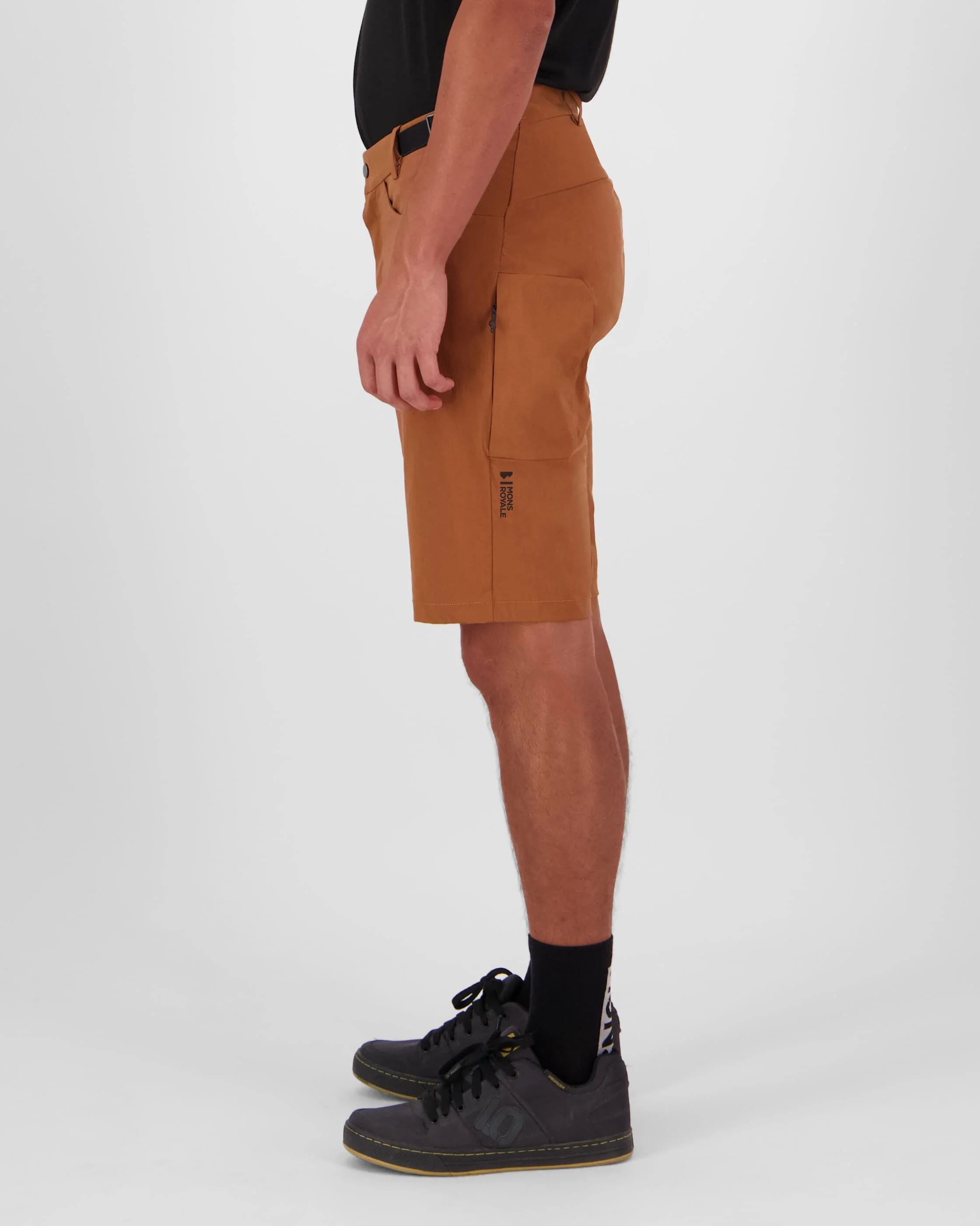 Diversion Merino Trail Shorts - Caramel | Men's Shorts - Image 4